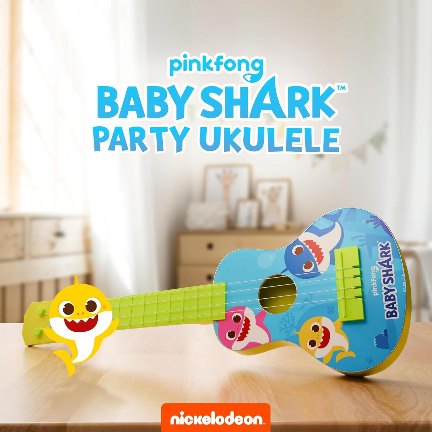 Ukulele Baby Shark Lollipop 4 Cuerdas para Niños 19.1x5.6x41.4cm