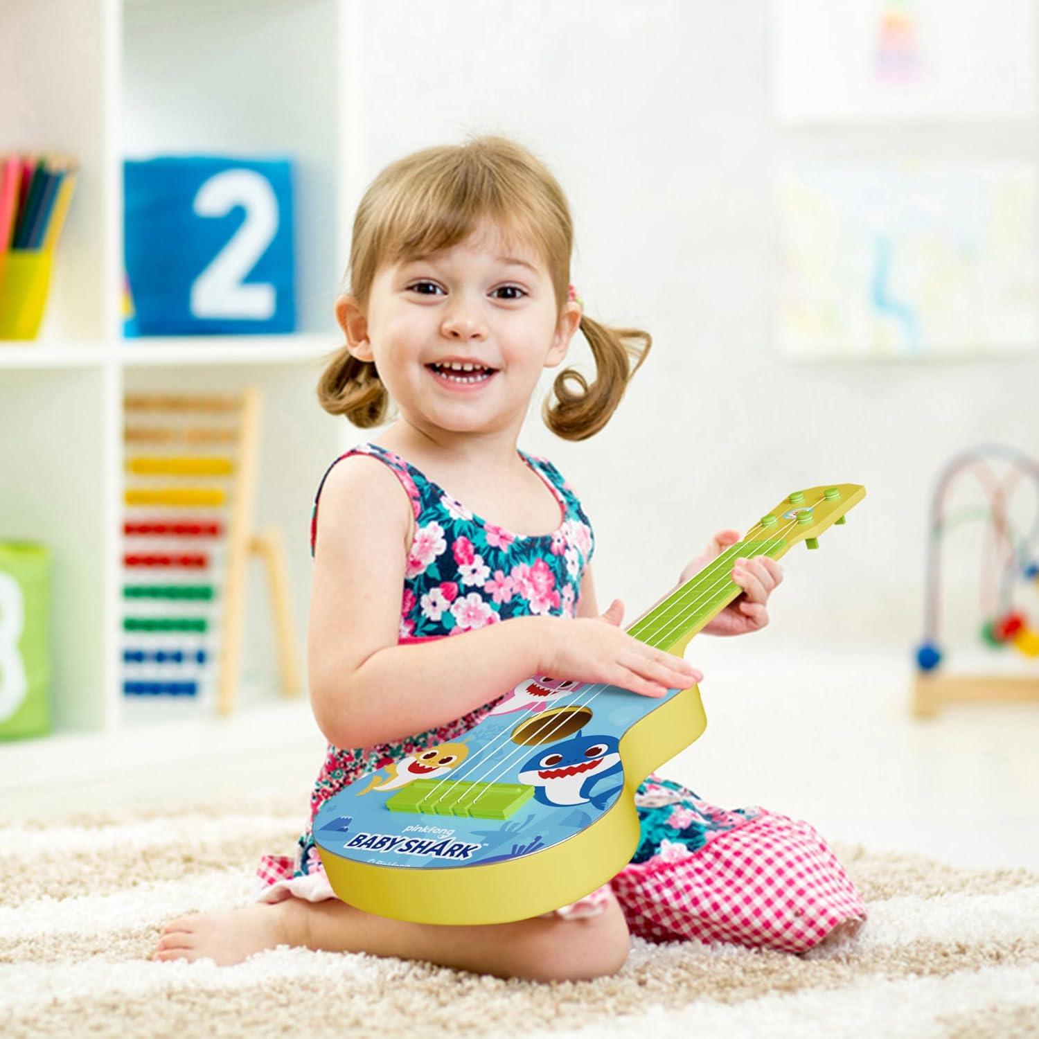 Ukulele Baby Shark Lollipop 4 Cuerdas para Niños 19.1x5.6x41.4cm