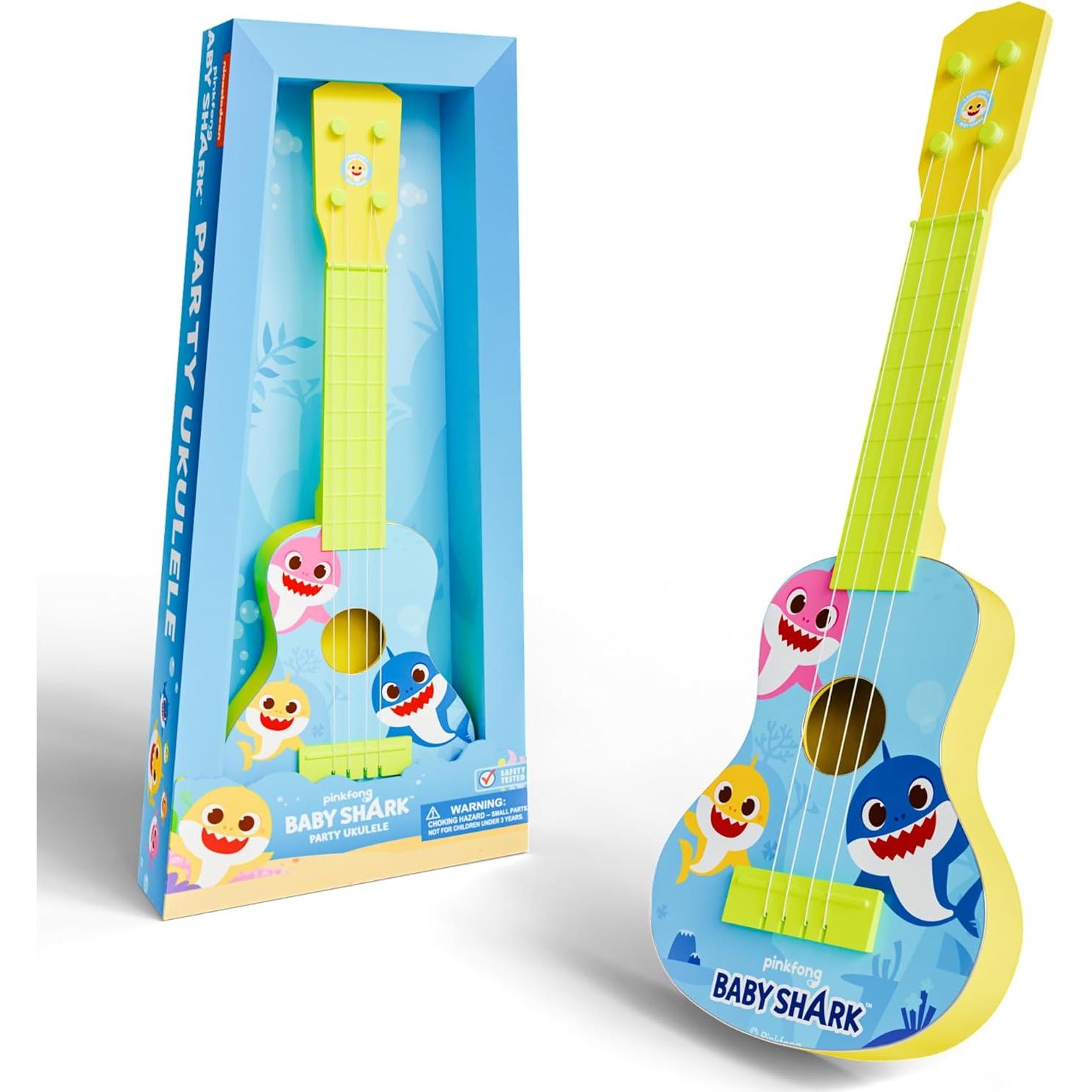 Ukulele Baby Shark Lollipop 4 Cuerdas para Niños 19.1x5.6x41.4cm
