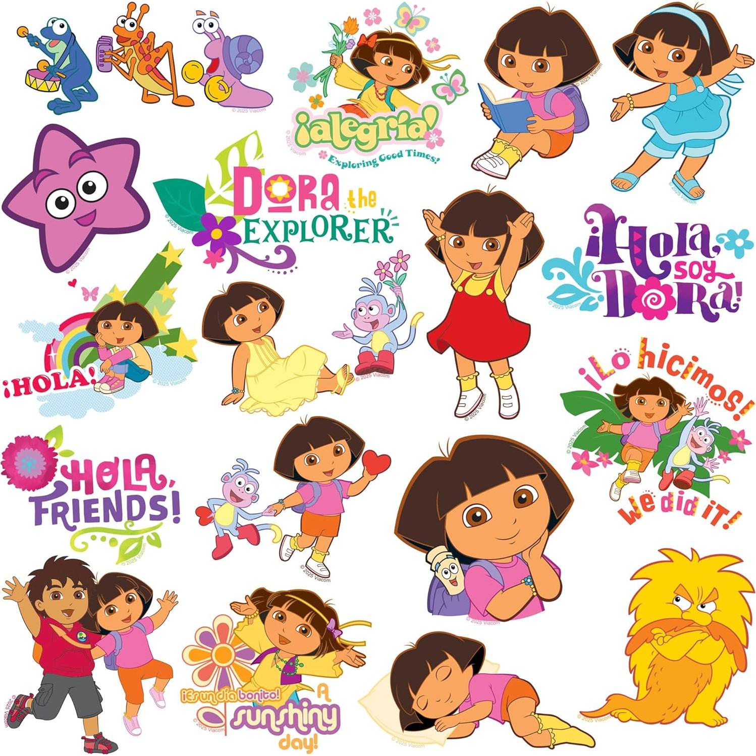 Calcomanías Deluxe Dora La Exploradora 50ct Vinilo Premium