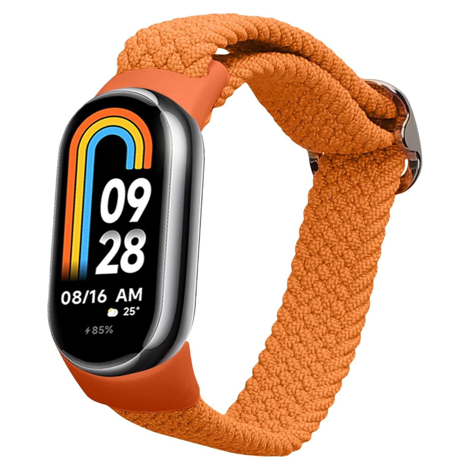 Correa de Nylon kwmobile para Xiaomi Mi Band 8 y 9 - Naranja