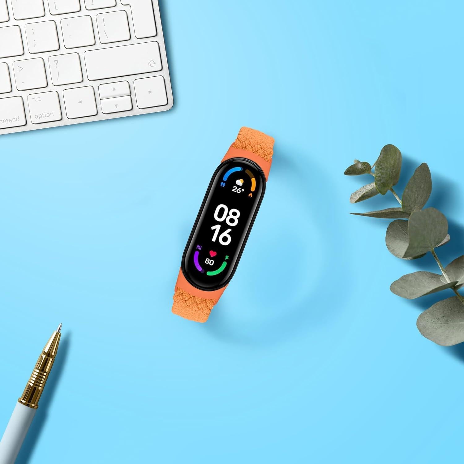 Correa de Nylon kwmobile para Xiaomi Mi Band 8 y 9 - Naranja