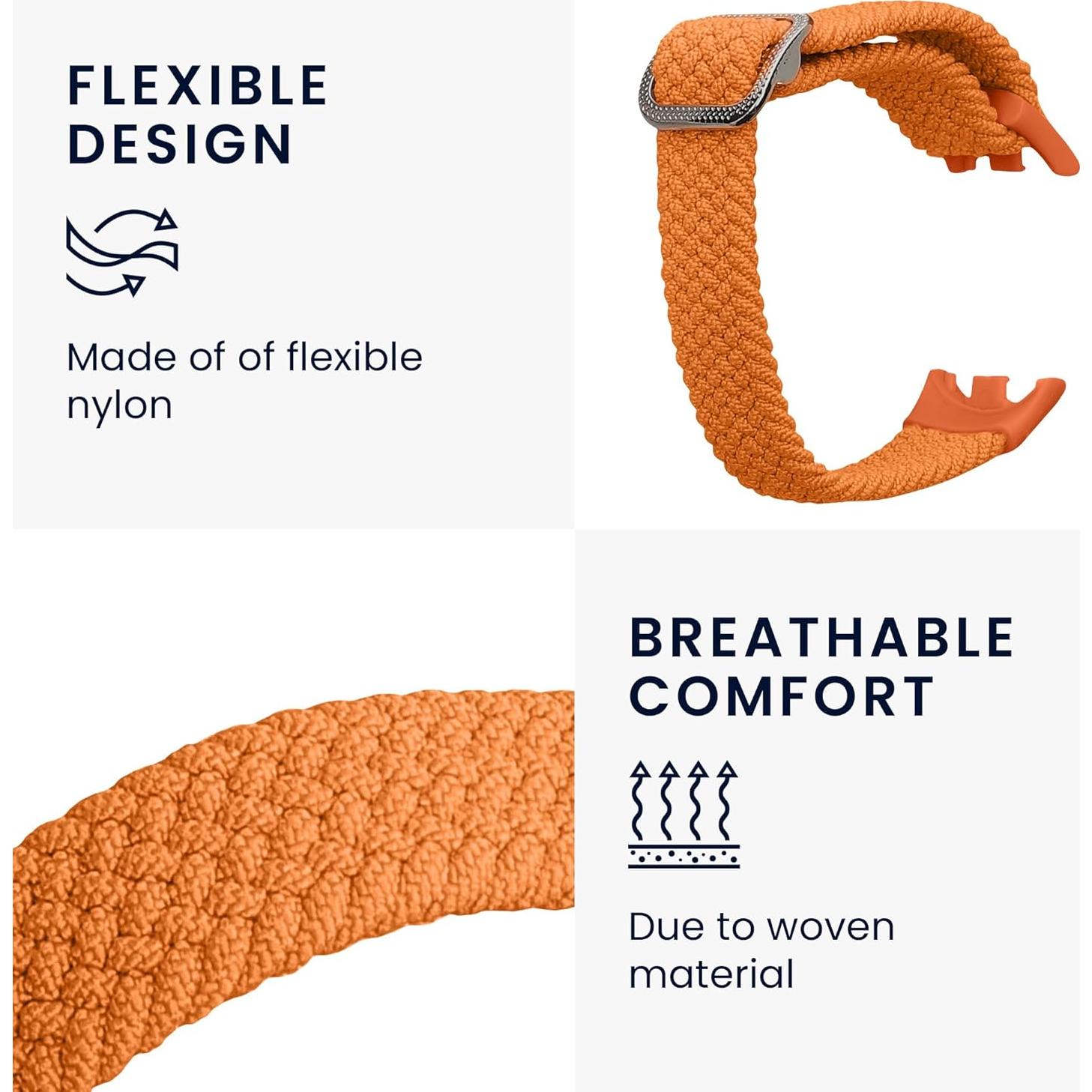 Correa de Nylon kwmobile para Xiaomi Mi Band 8 y 9 - Naranja