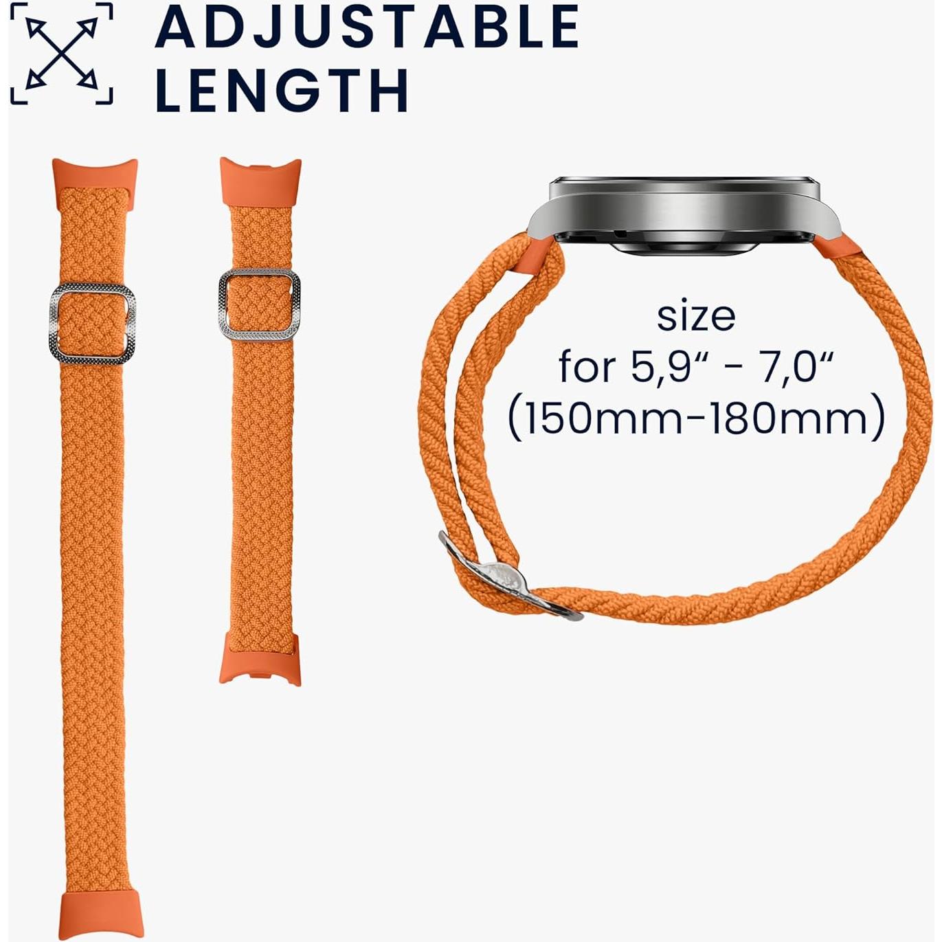 Correa de Nylon kwmobile para Xiaomi Mi Band 8 y 9 - Naranja