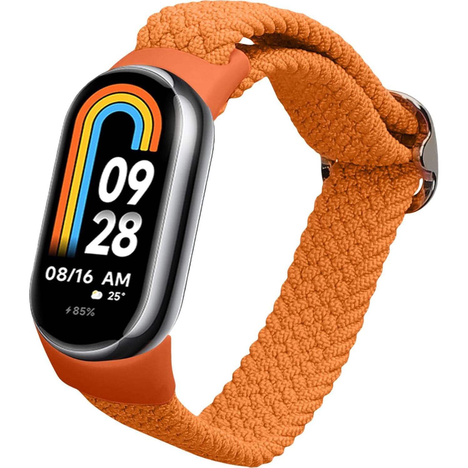 Correa de Nylon kwmobile para Xiaomi Mi Band 8 y 9 - Naranja