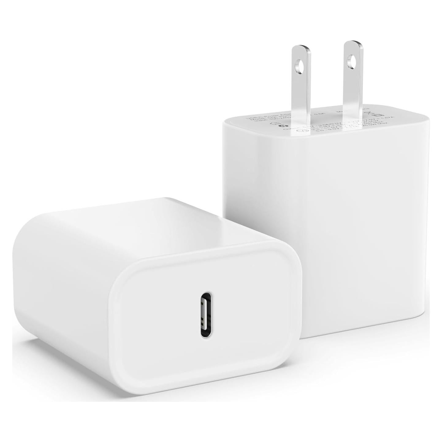 Cargador USB-C 25W iGENJUN Rápido 2-Pack Blanco
