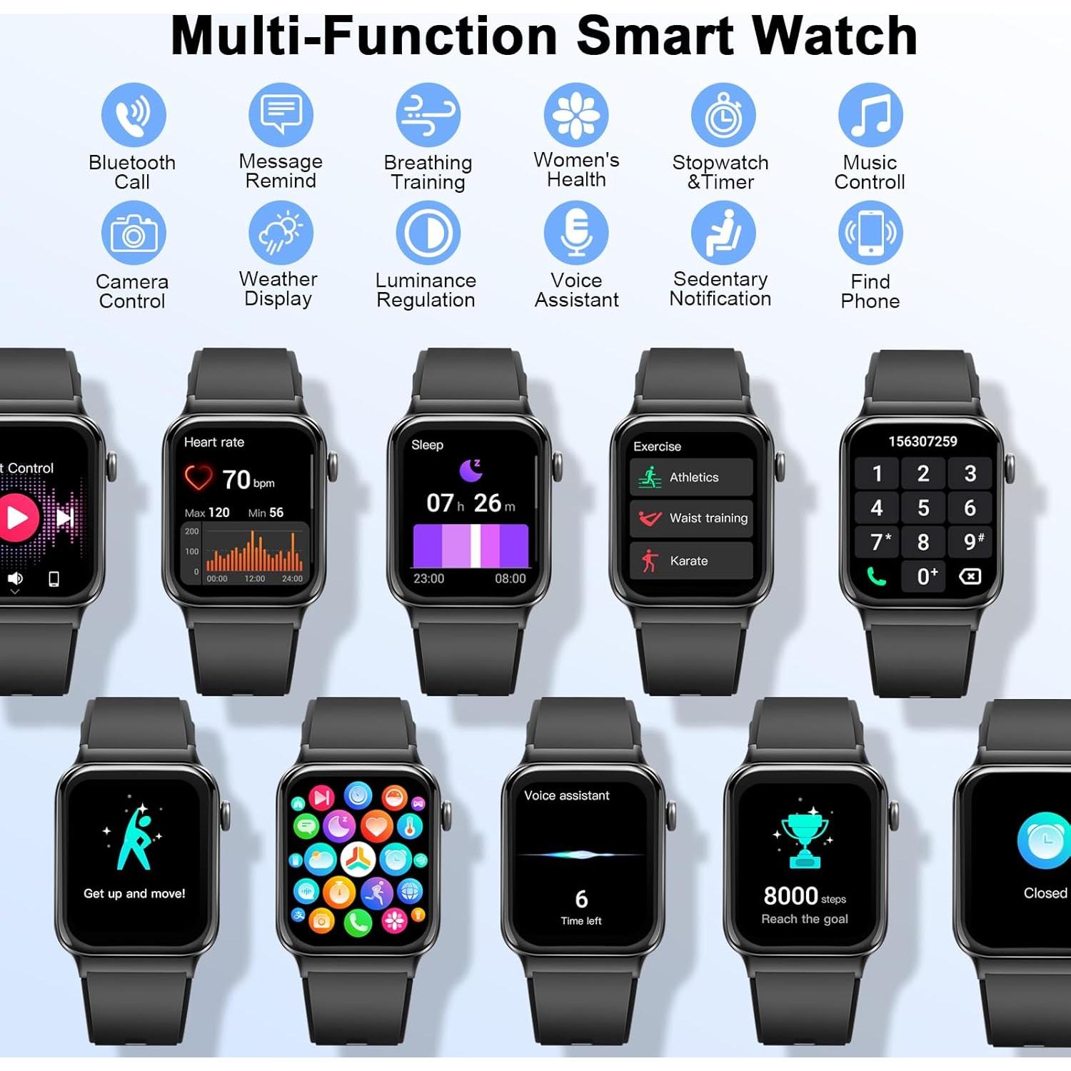 Reloj Inteligente Motast 1.85" HD, 113 Modos, IP68, Llamadas