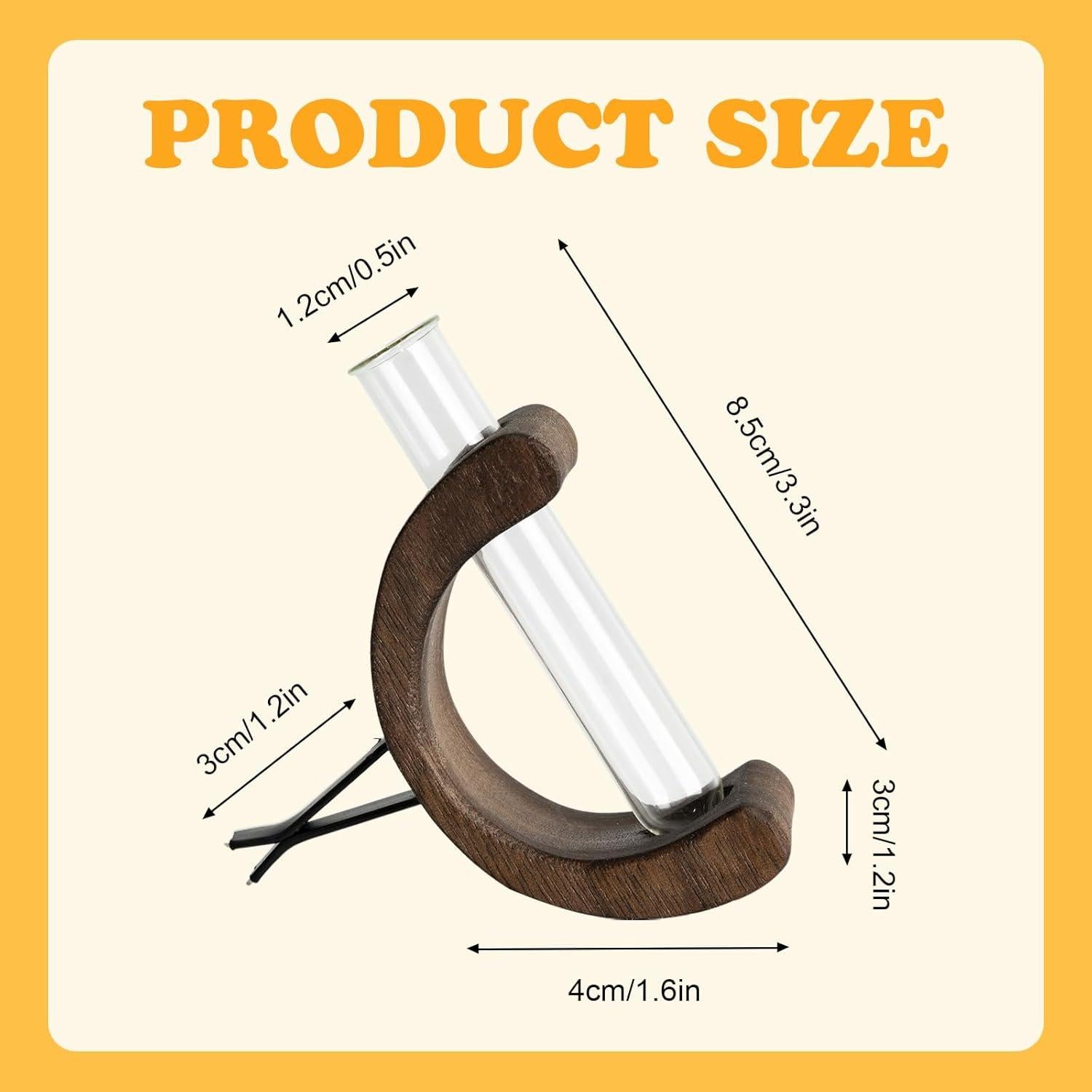 Clip de Flor para Auto Rislobx con Vaso de Vidrio 2pcs