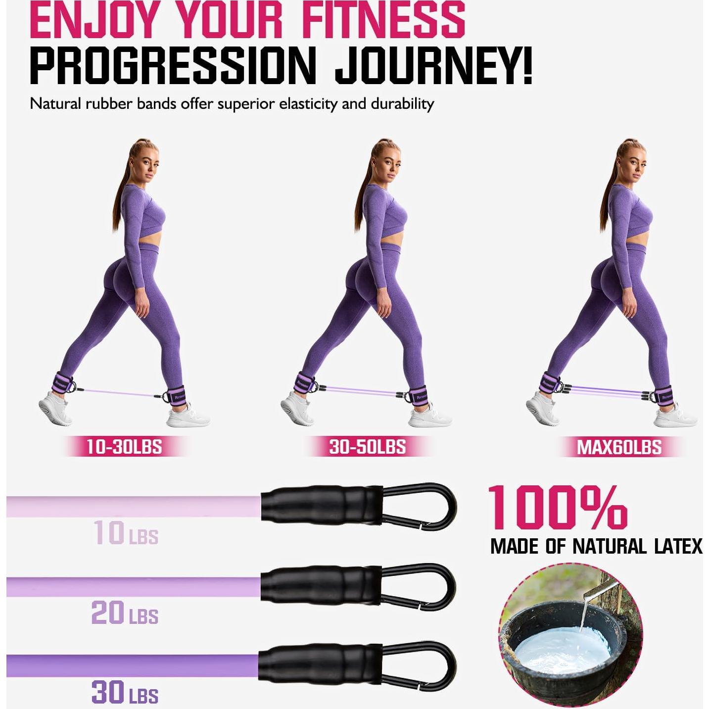 Bandas de Resistencia para Tobillos Ayombo 3 Niveles 4.5-13.6 kg