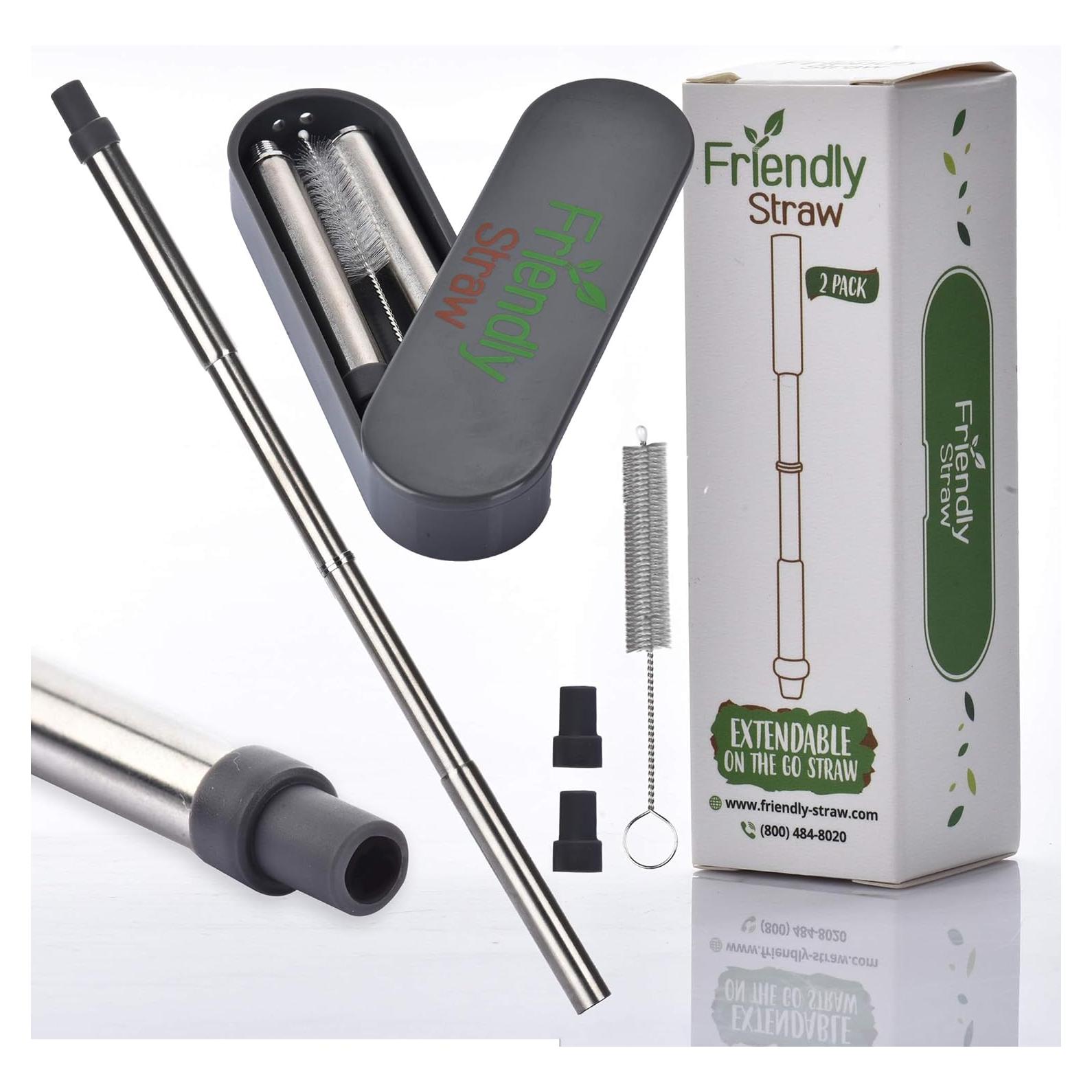 Popotes Reutilizables Plegables Popote Amigable 2 Paquete