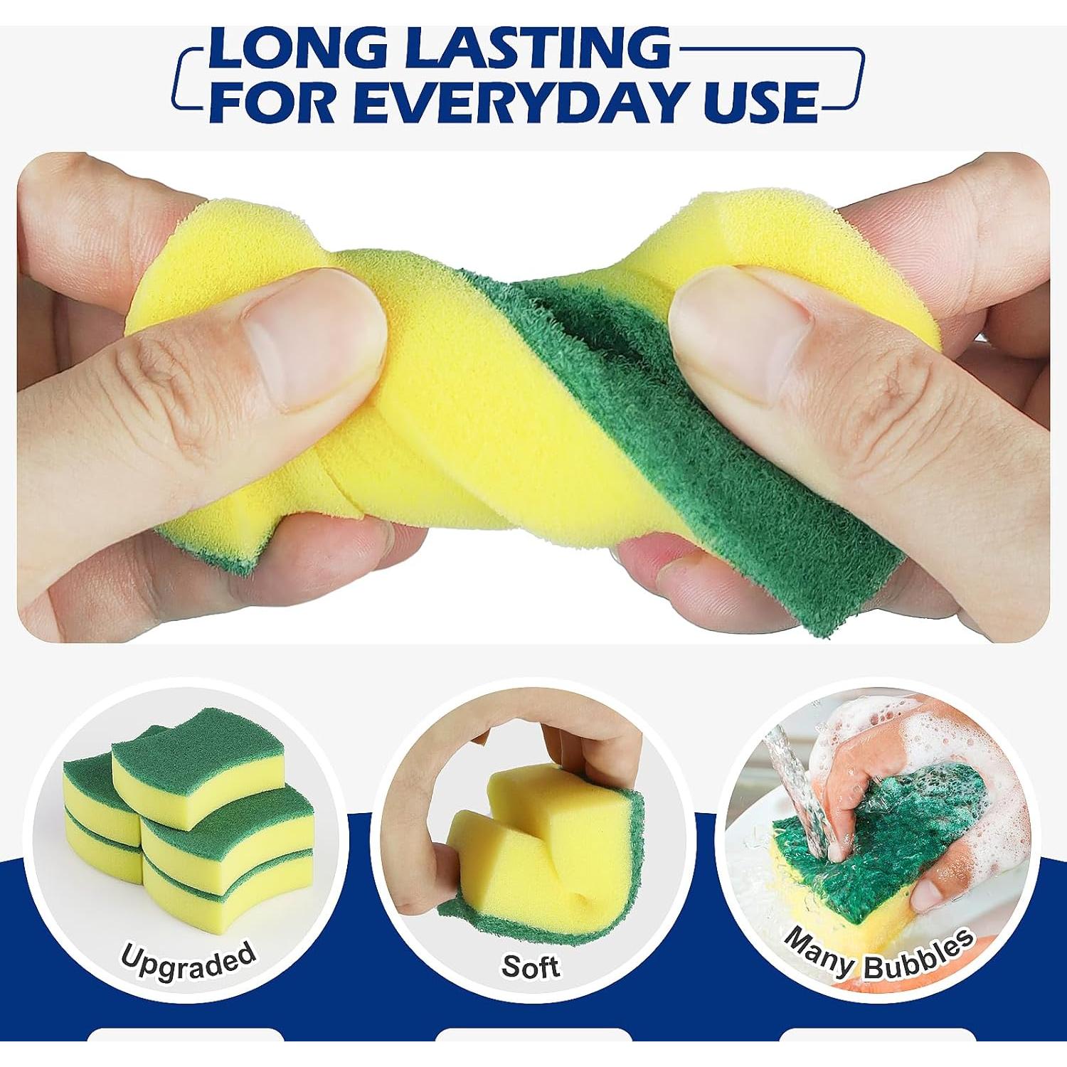 300 Esponjas de Limpieza WUHUIXOZ Ecológicas Amarillas