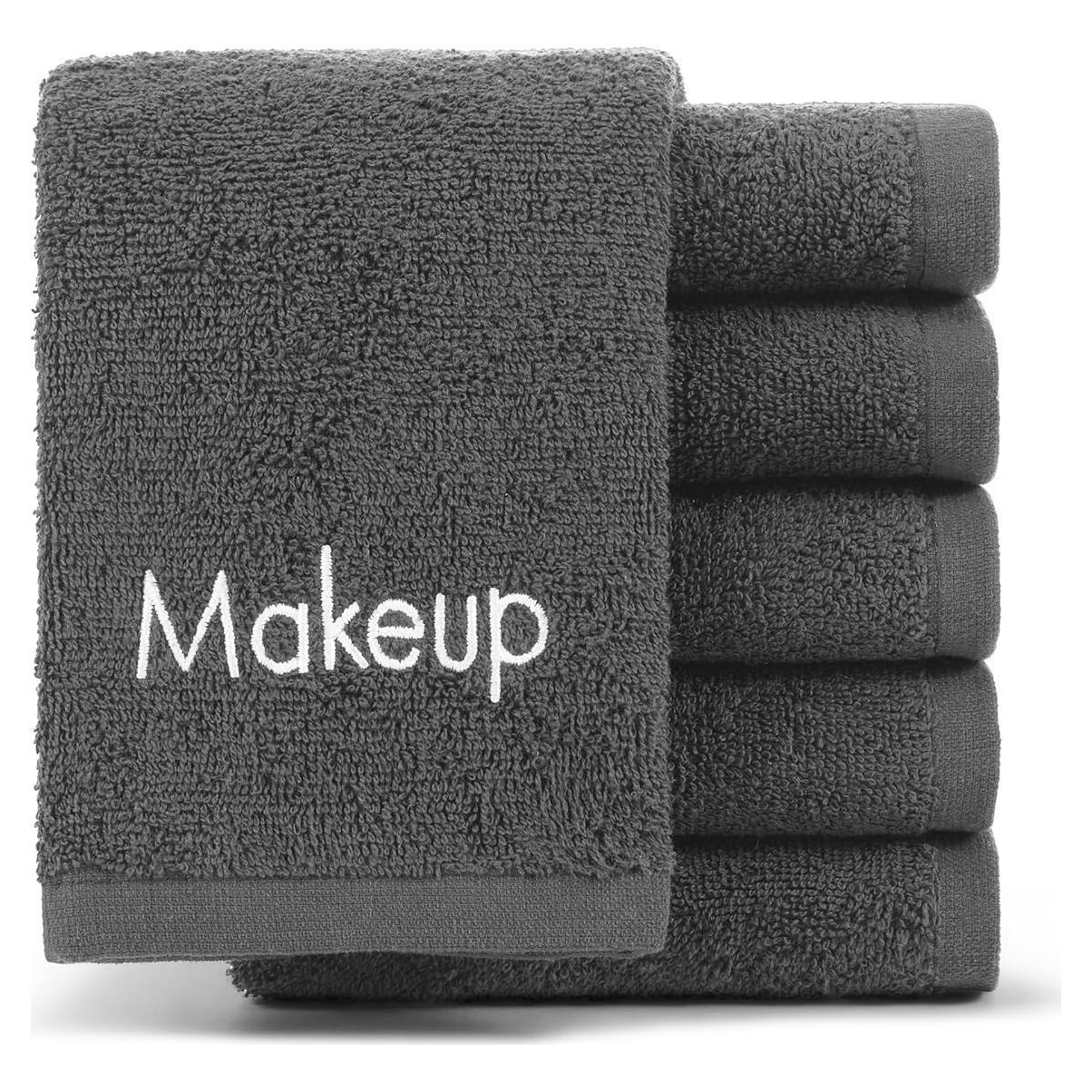 Toallas de Maquillaje Arkwright - 6 Paños de Algodón 33x33 cm Gris