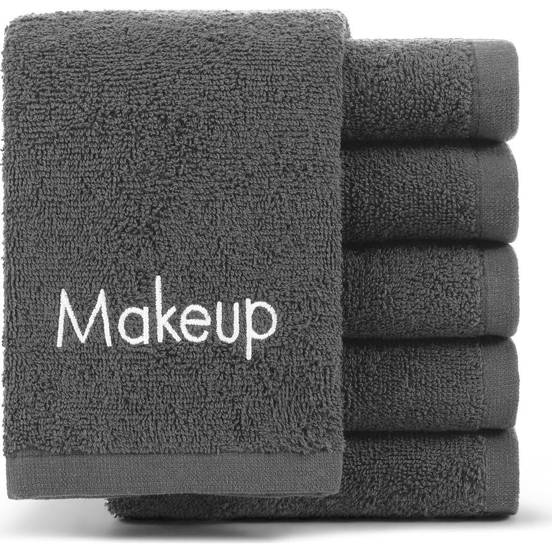 Toallas de Maquillaje Arkwright - 6 Paños de Algodón 33x33 cm Gris