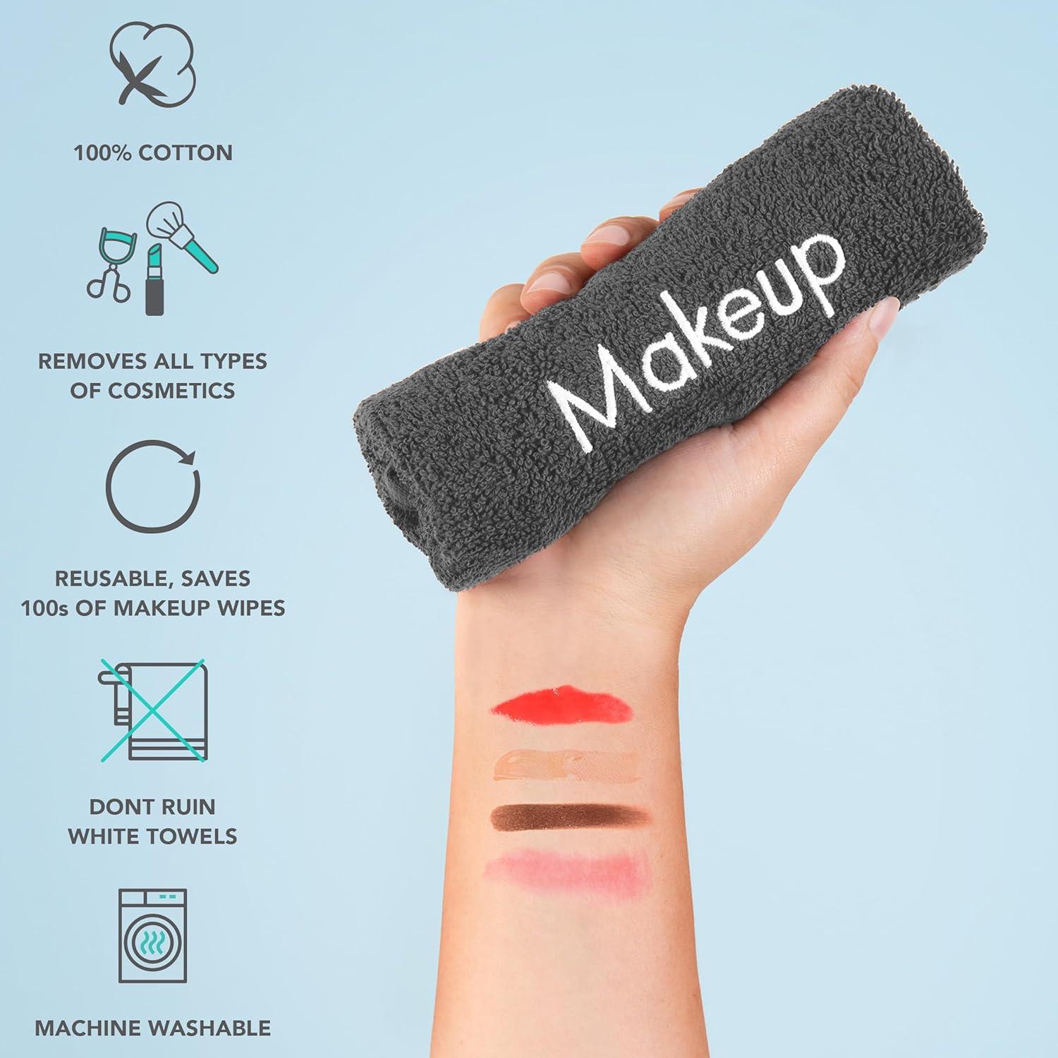 Toallas de Maquillaje Arkwright - 6 Paños de Algodón 33x33 cm Gris