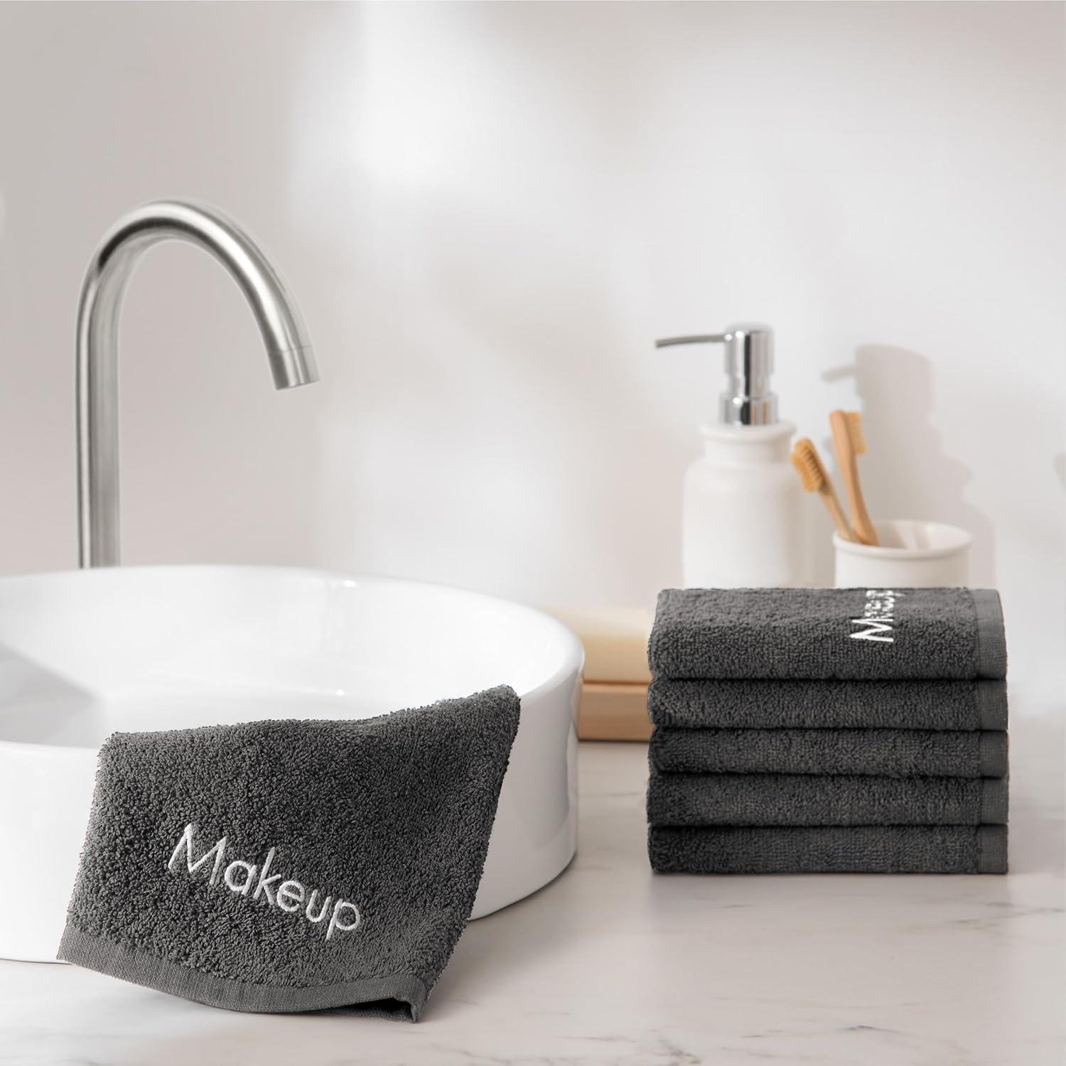 Toallas de Maquillaje Arkwright - 6 Paños de Algodón 33x33 cm Gris