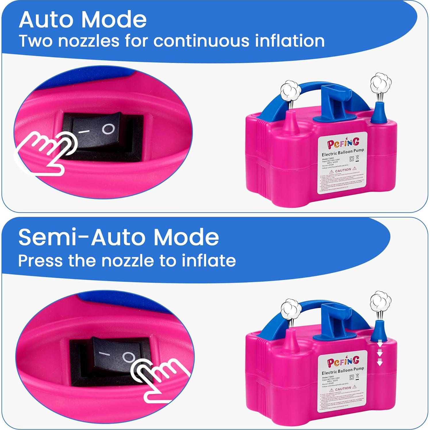 Bomba Eléctrica de Globos PCFING 1.07 kg Doble Boquilla