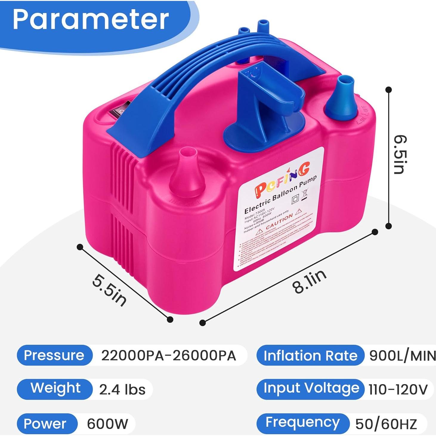 Bomba Eléctrica de Globos PCFING 1.07 kg Doble Boquilla