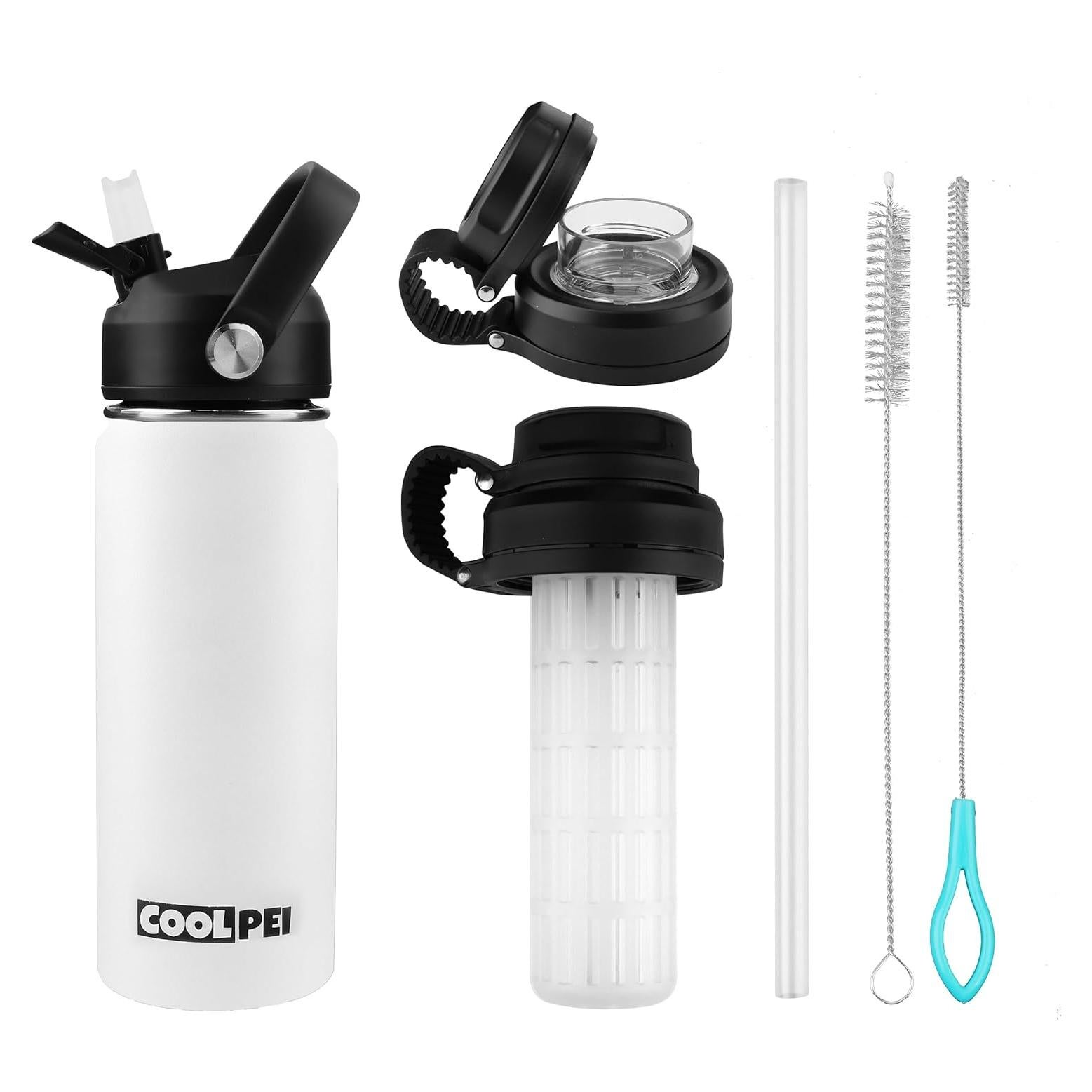 Botella de Agua Aislada Coolpei 532ml con Infusor y Popote