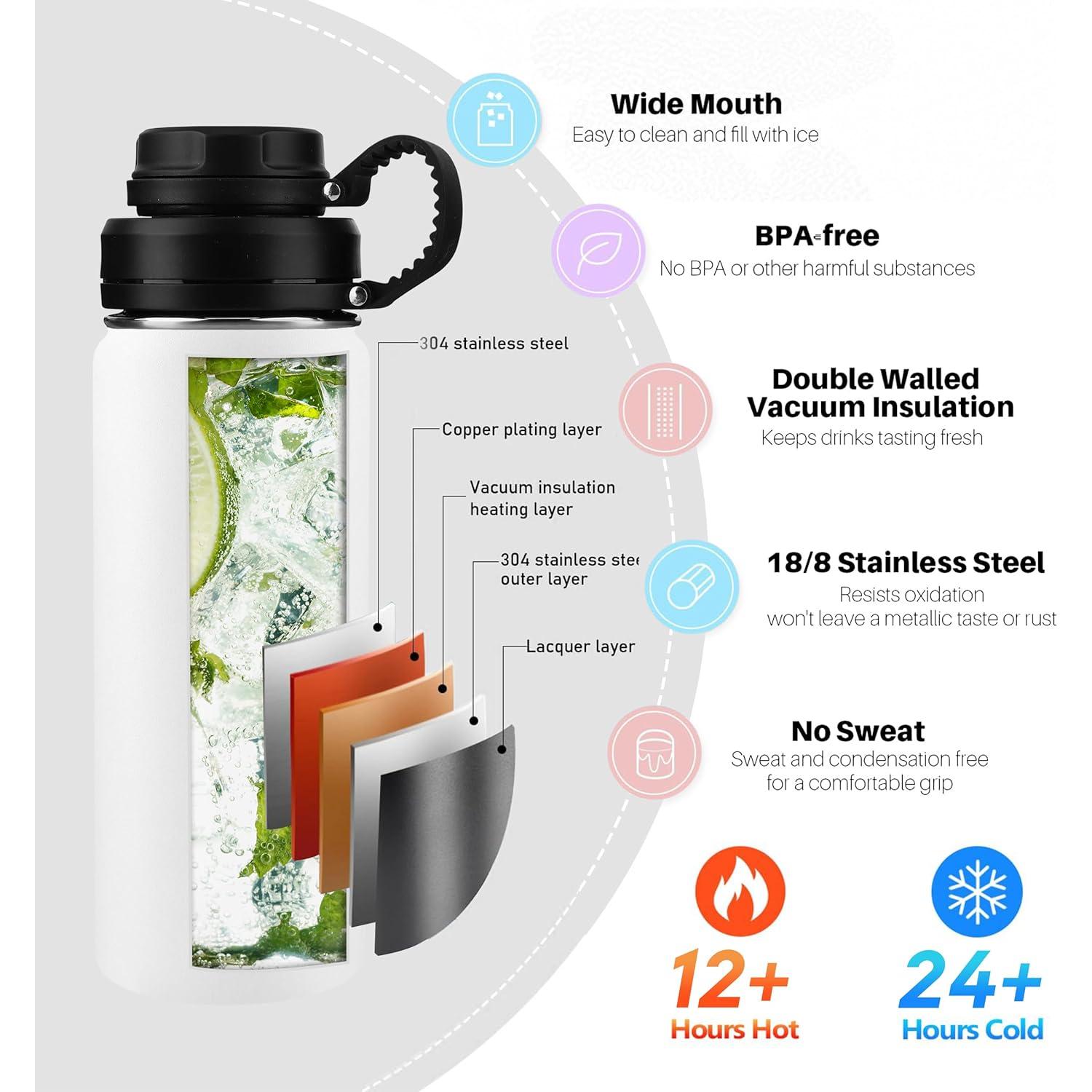 Botella de Agua Aislada Coolpei 532ml con Infusor y Popote