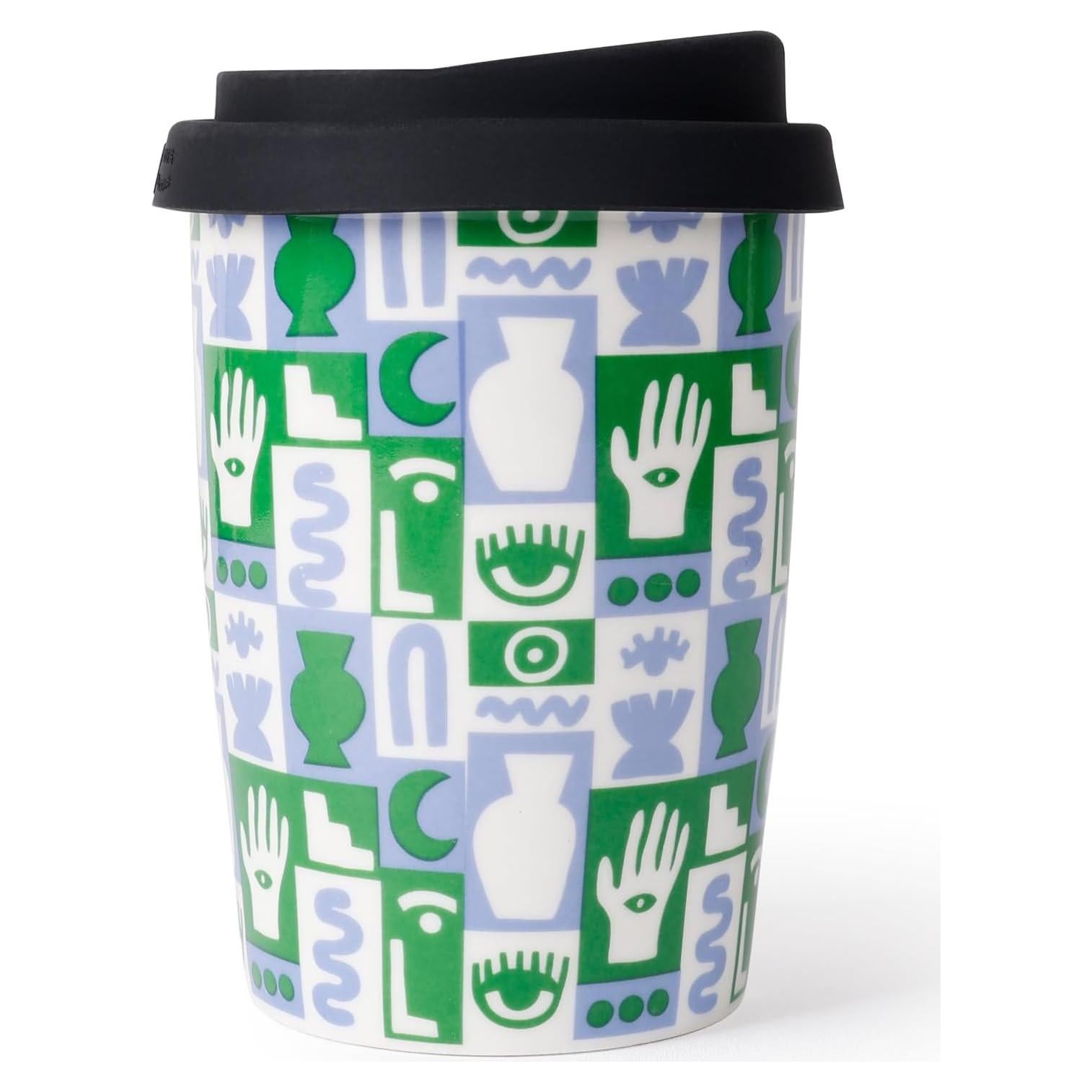 Taza de Café Cerámica Reutilizable ALYC 250ml Doble Pared Verde