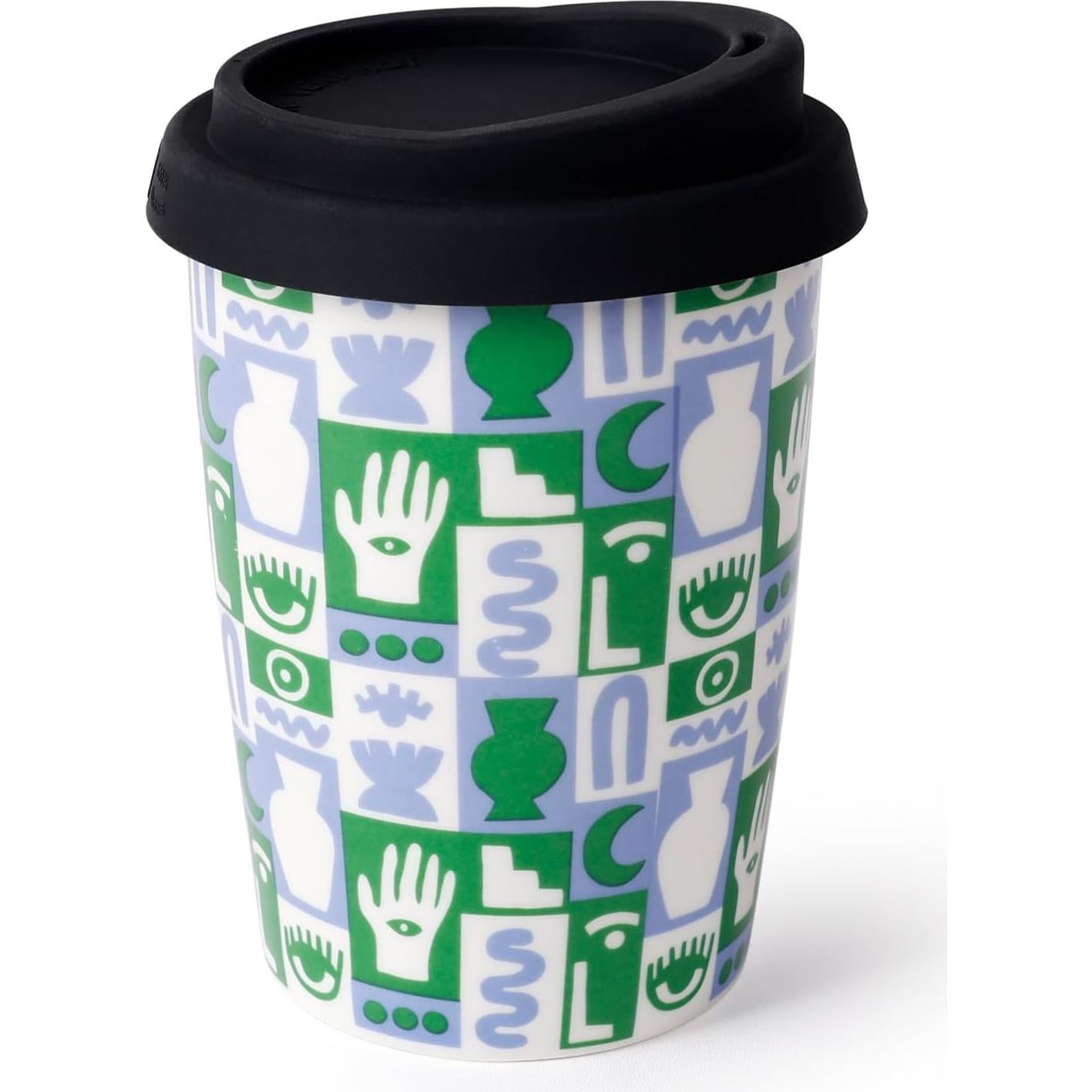 Taza de Café Cerámica Reutilizable ALYC 250ml Doble Pared Verde