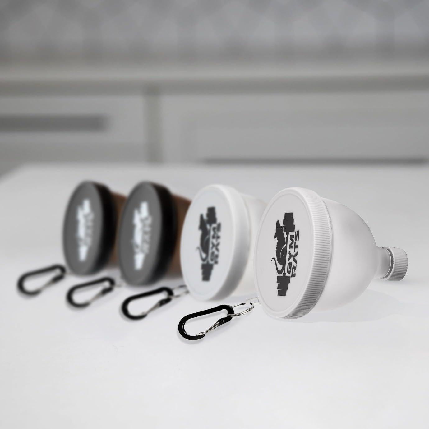 Embudo de Proteína GYM RATS 150 ml con Mosquetones - 4 Piezas