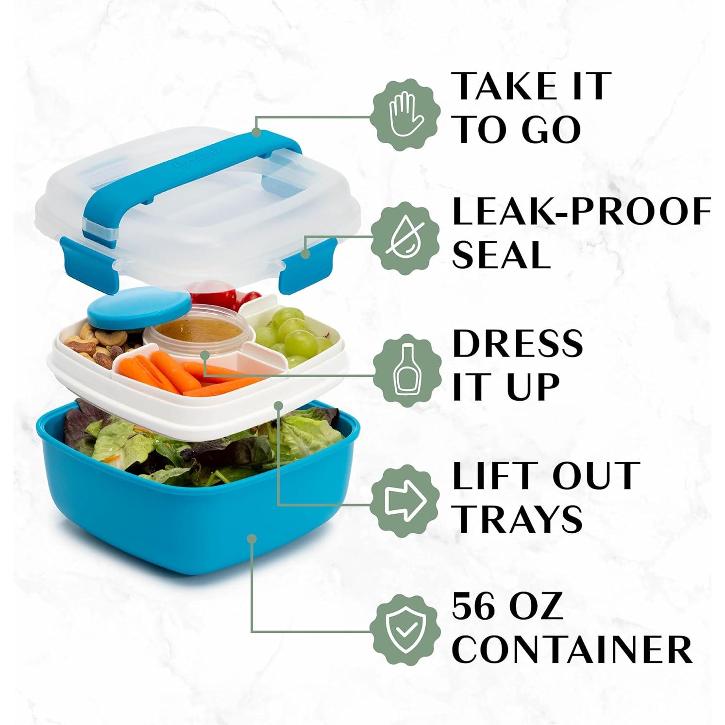 Contenedor de Almuerzo Goodful 1.6L Azul a Prueba de Fugas