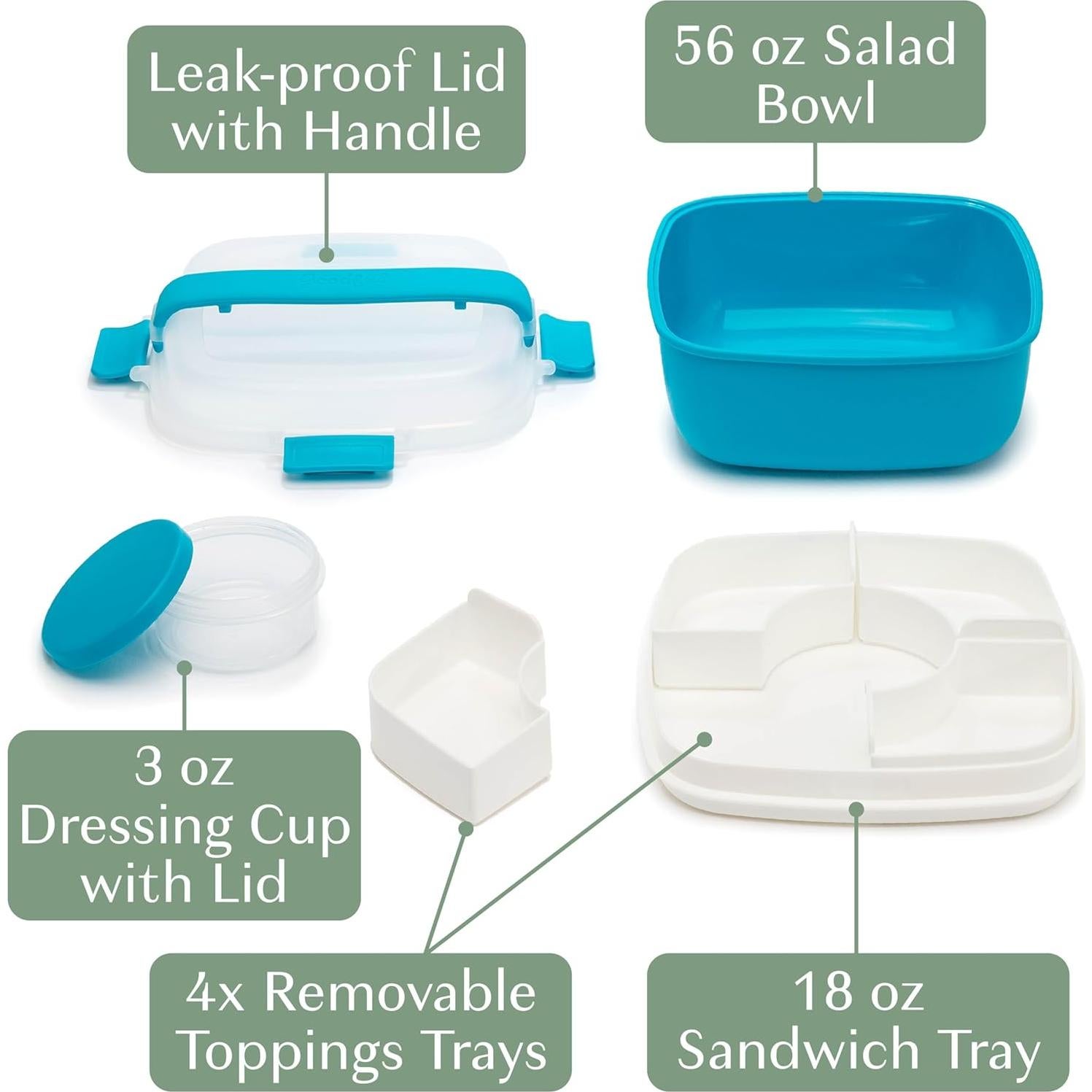 Contenedor de Almuerzo Goodful 1.6L Azul a Prueba de Fugas