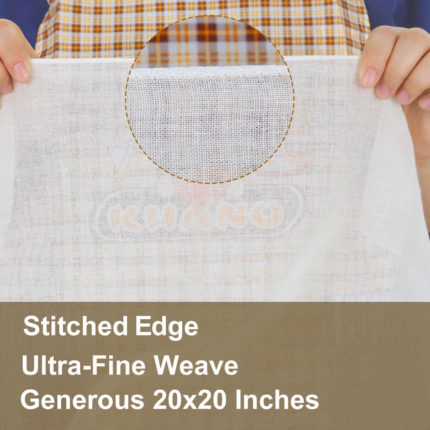 Paquete de 4 telas de queso JOYJOJO 50.8x50.8 cm algodón orgánico