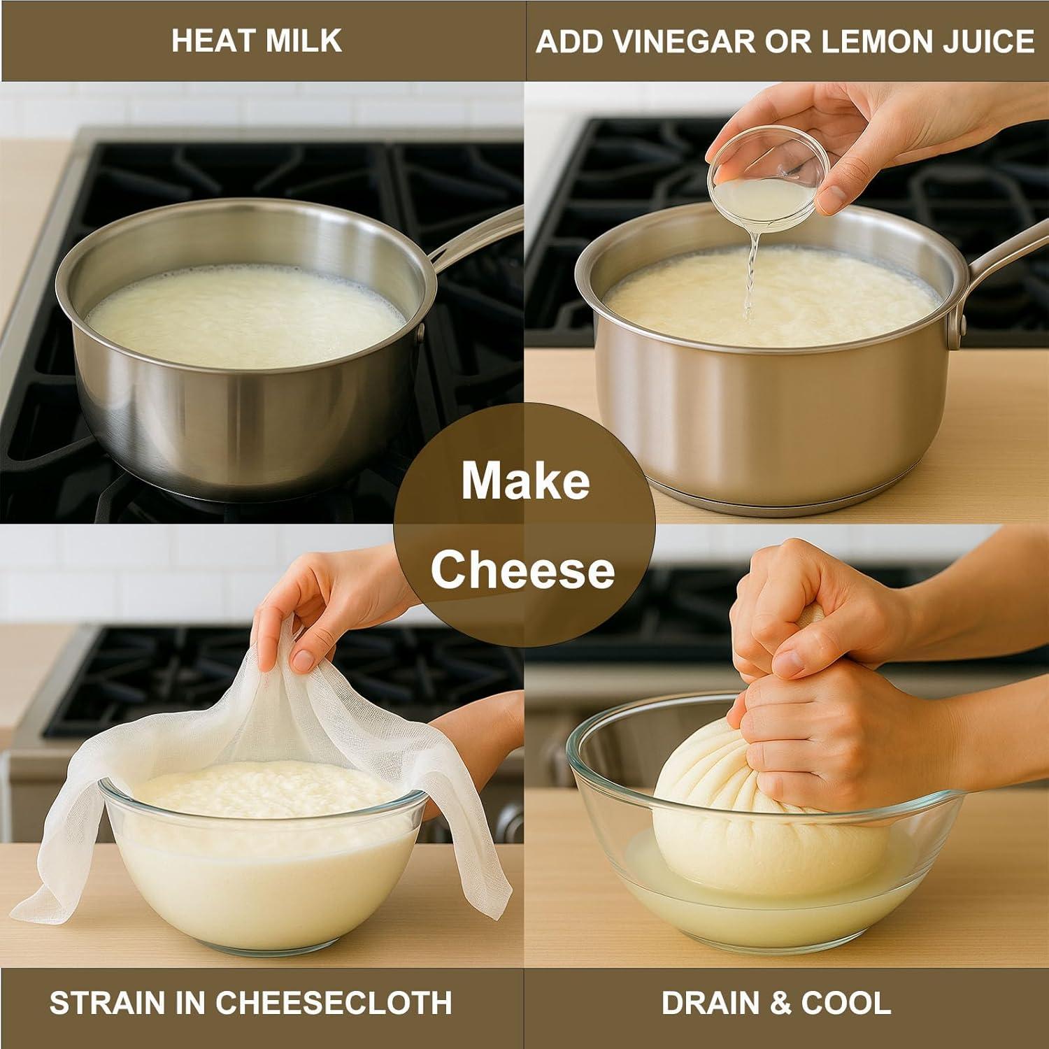 Paquete de 4 telas de queso JOYJOJO 50.8x50.8 cm algodón orgánico