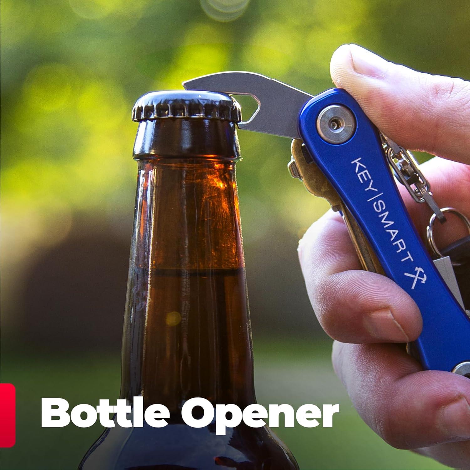 KeySmart Rugged - Organizador de llaves EDC azul, acero inoxidable