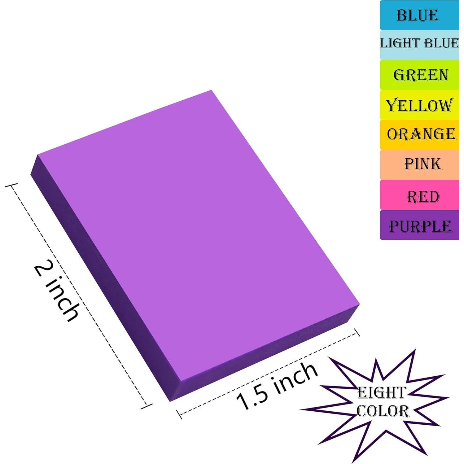 Notas Adhesivas YEECOK 3.81x5.08 cm 24 Pads 8 Colores