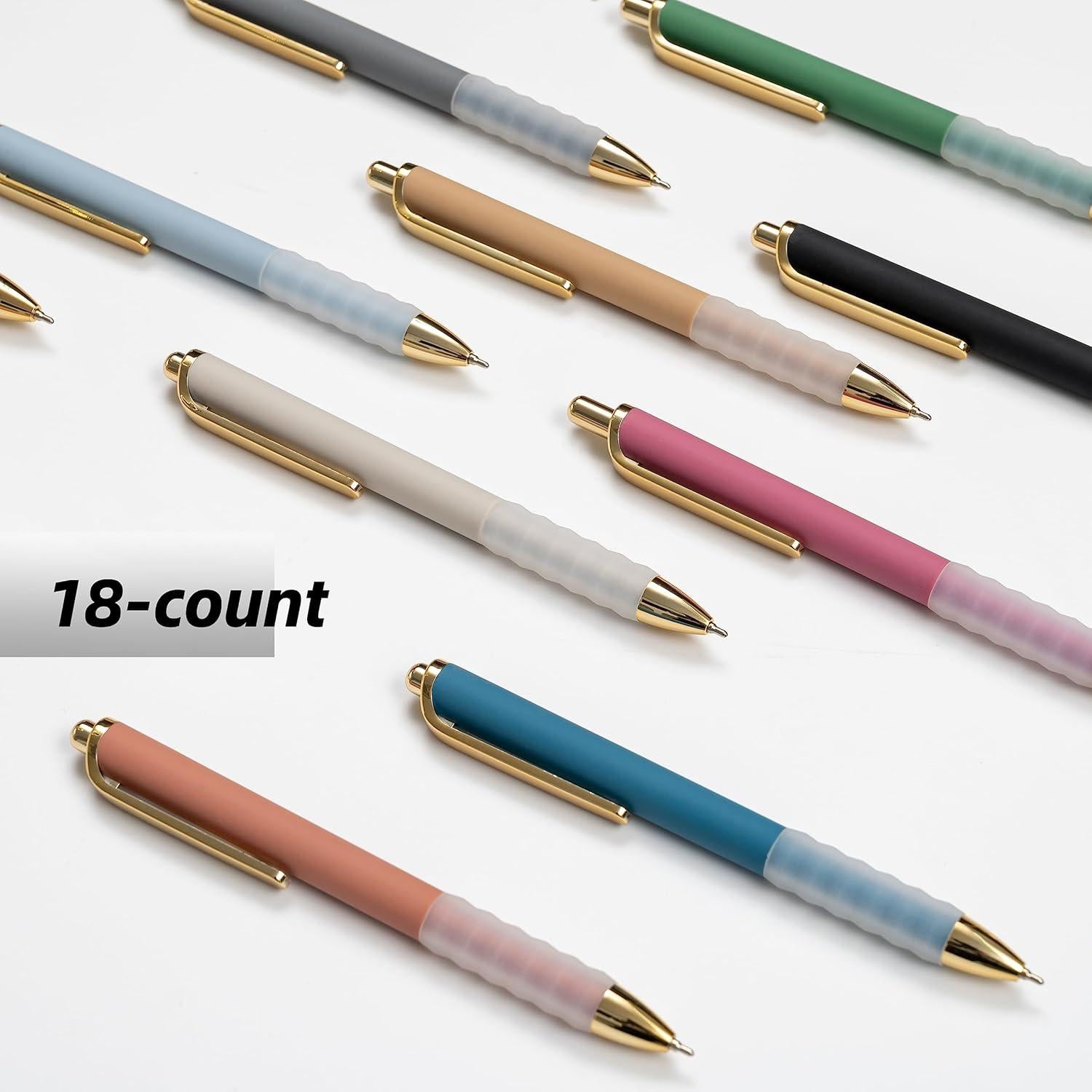 Bolígrafos Retráctiles Linbsunne 1mm Punta Media Negra - 18 Unidades