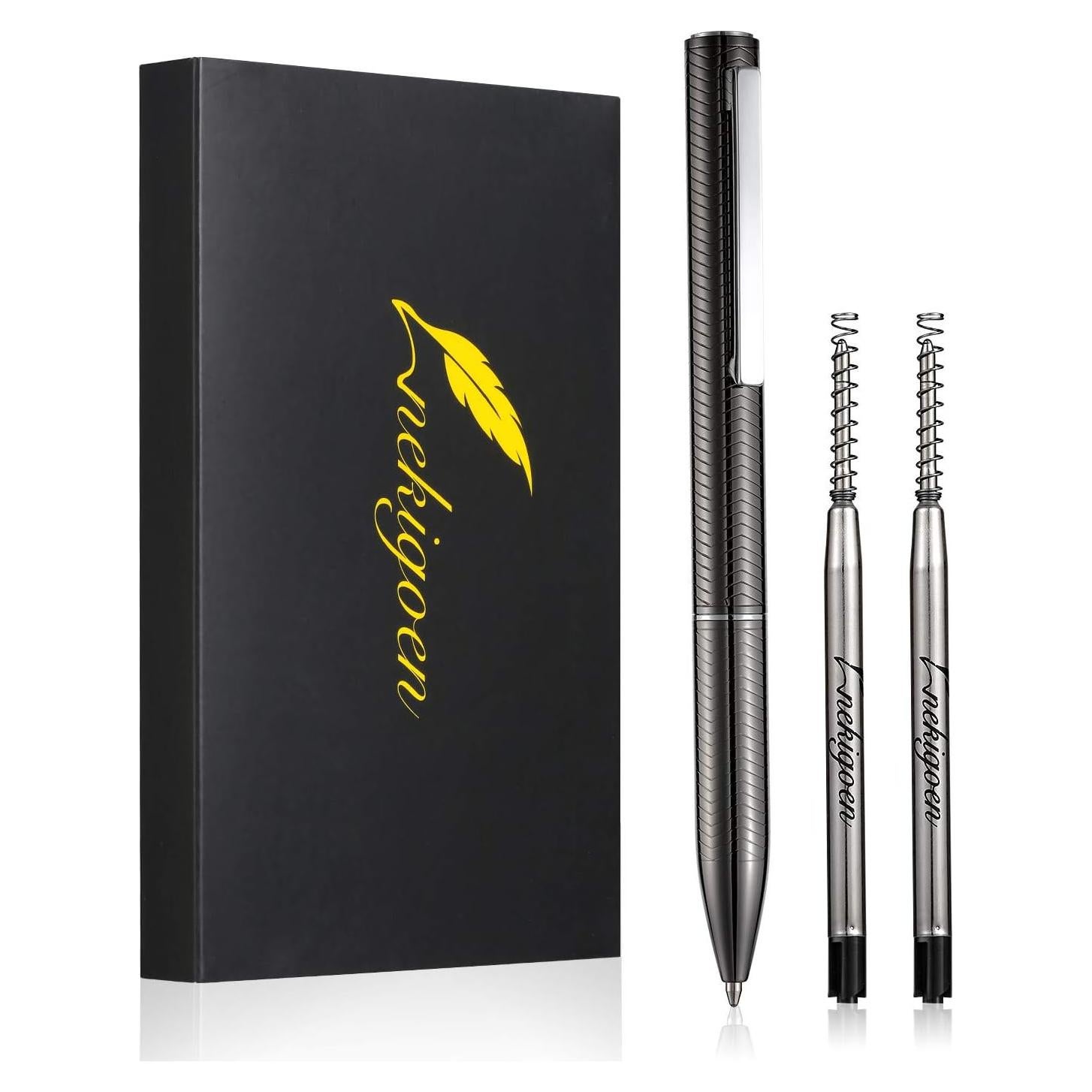 Bolígrafo Retráctil de Acero Inoxidable Nekigoen B2 Gris Oscuro