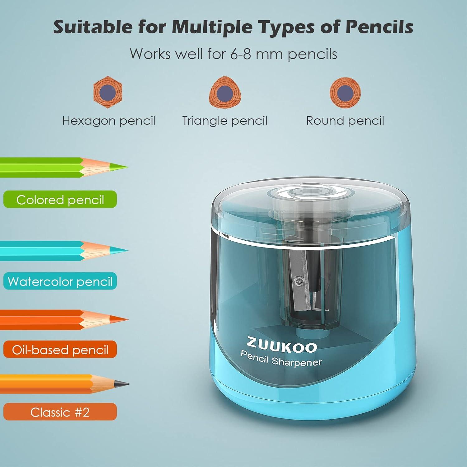 Sacapuntas Eléctrico Zuukoo Azul, Automático y Manual, Portátil