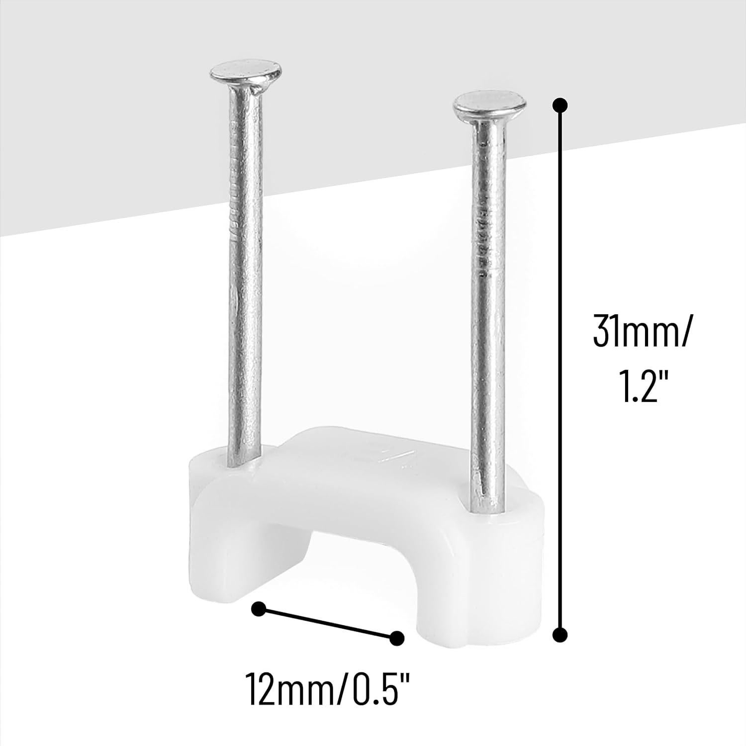 Clips de Cable Bates 200 pcs 12mm Blanco para Pared