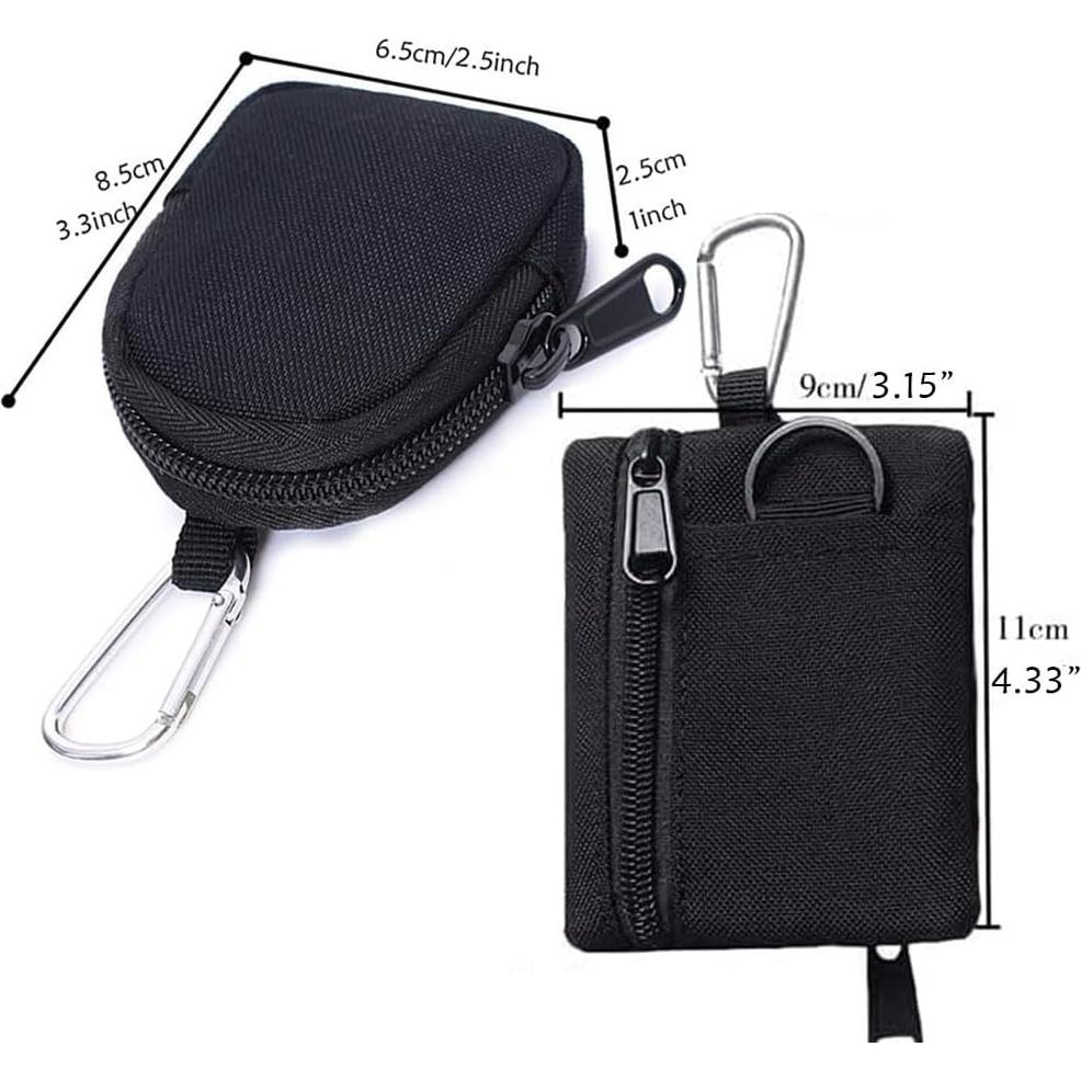 Paquete de 2 Bolsas Tácticas Mini LZBMIEF Nylon Negro