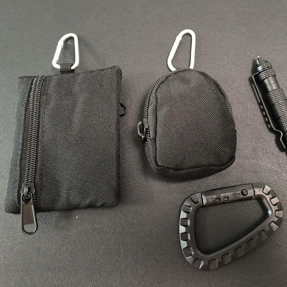 Paquete de 2 Bolsas Tácticas Mini LZBMIEF Nylon Negro