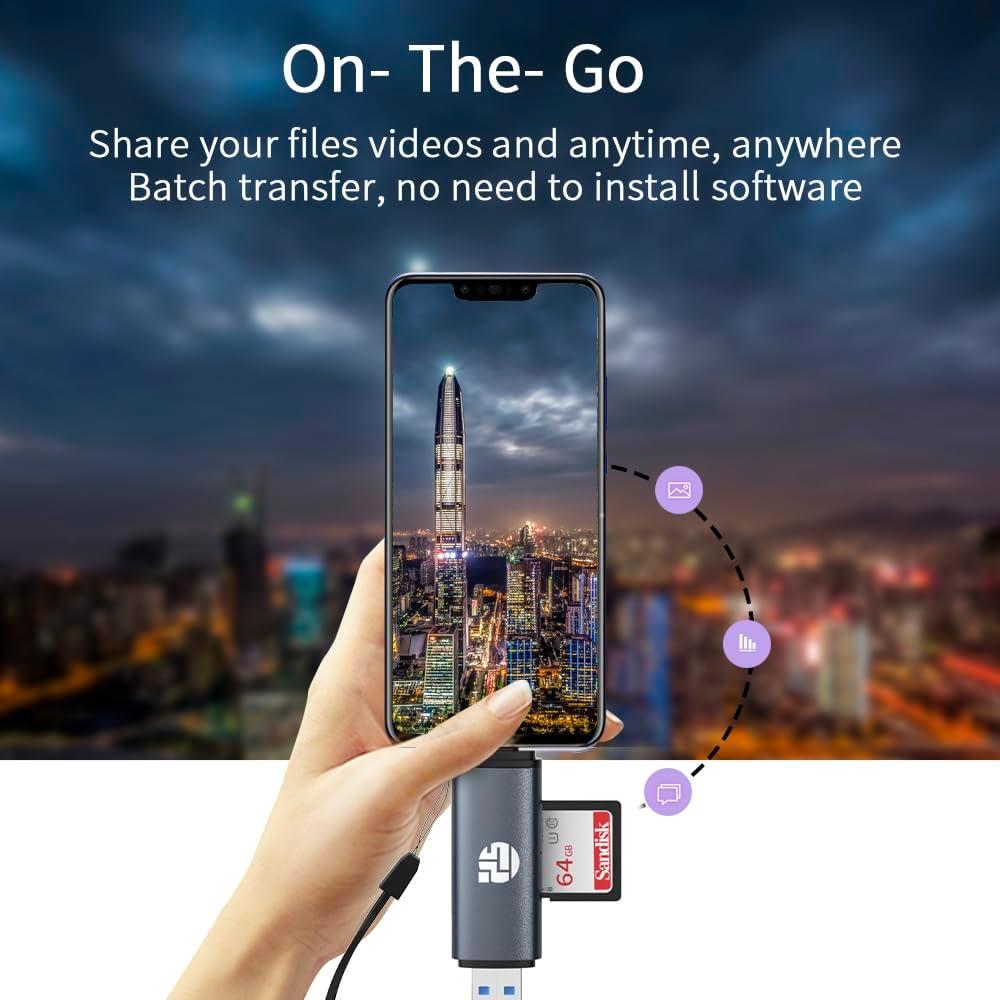 Lector de Tarjetas SD 2 en 1 YUANSHAN USB C 2.0 OTG