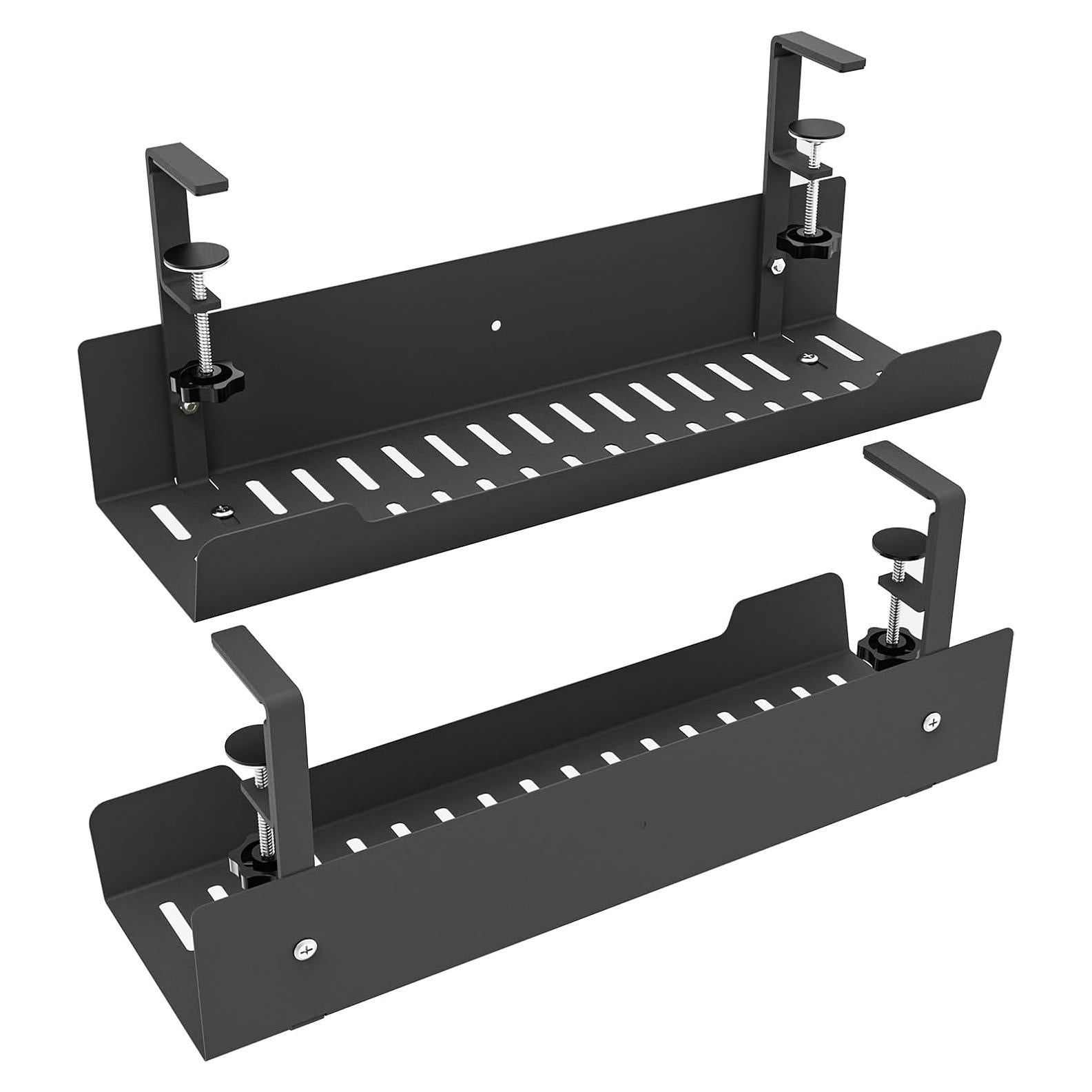 Bandeja de Gestión de Cables Vidor 43 cm Acero Negro 2 Pcs