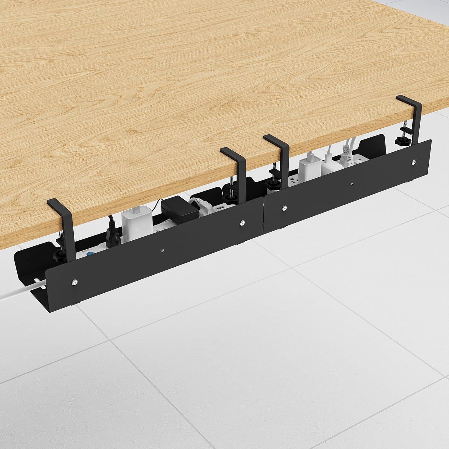 Bandeja de Gestión de Cables Vidor 43 cm Acero Negro 2 Pcs