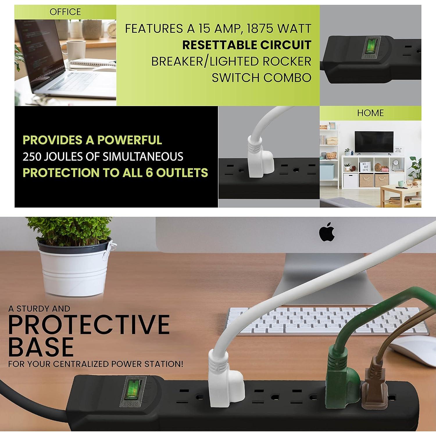 Protector contra Sobretensiones GoGreen Power GG-16106MSBK 6 Salidas