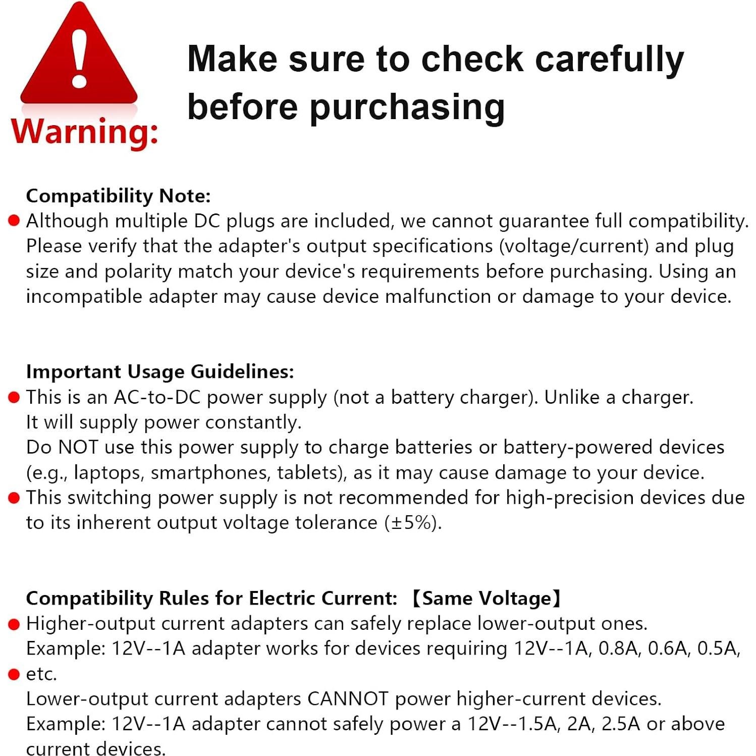 Adaptador de Alimentación 12V 1A Genérico con 9 Conectores