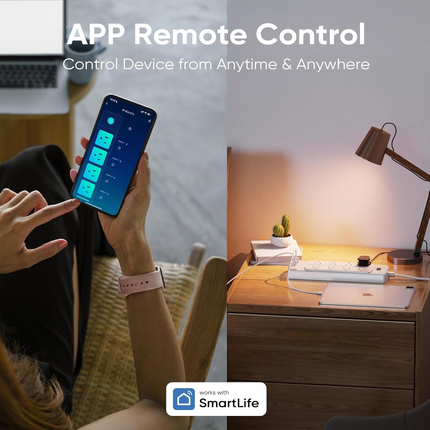 Regleta Inteligente Yozisital 8 Salidas 4 USB 1200J Protección