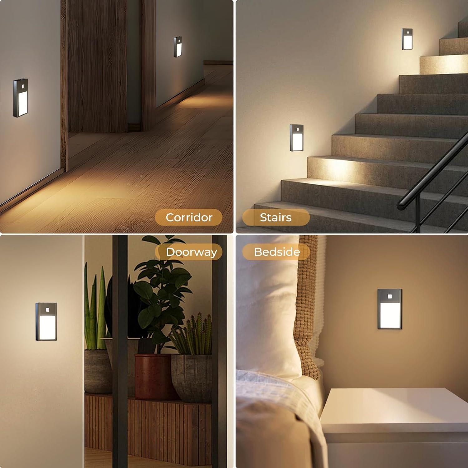Luz Nocturna LED Recargable VST con Sensor de Movimiento 6Pack