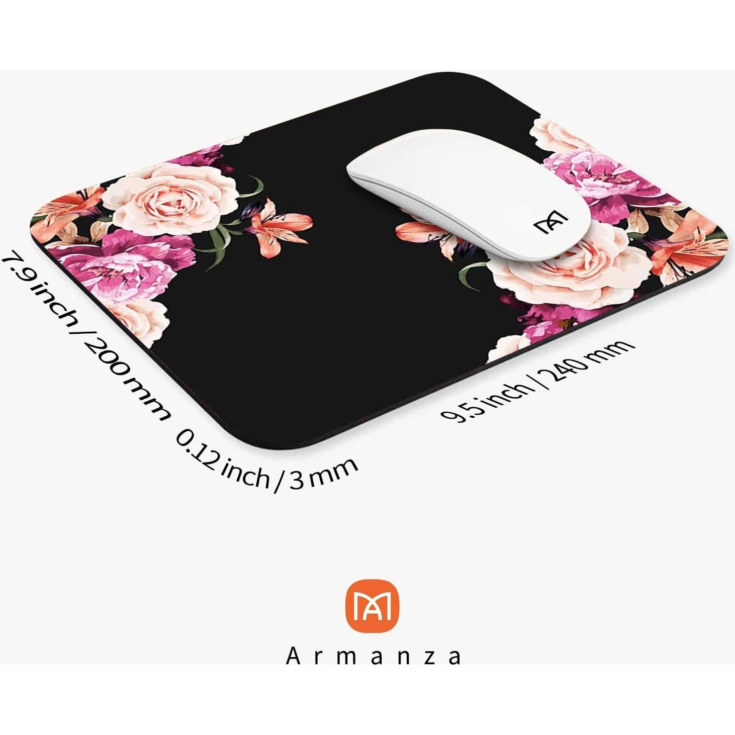 Alfombrilla de Ratón Armanza Flora de Peonía 240x200mm Antideslizante