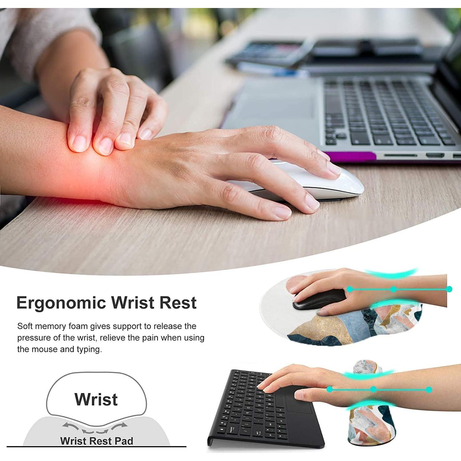 Reposamuñecas ergonómico U-Topest con alfombrilla de ratón