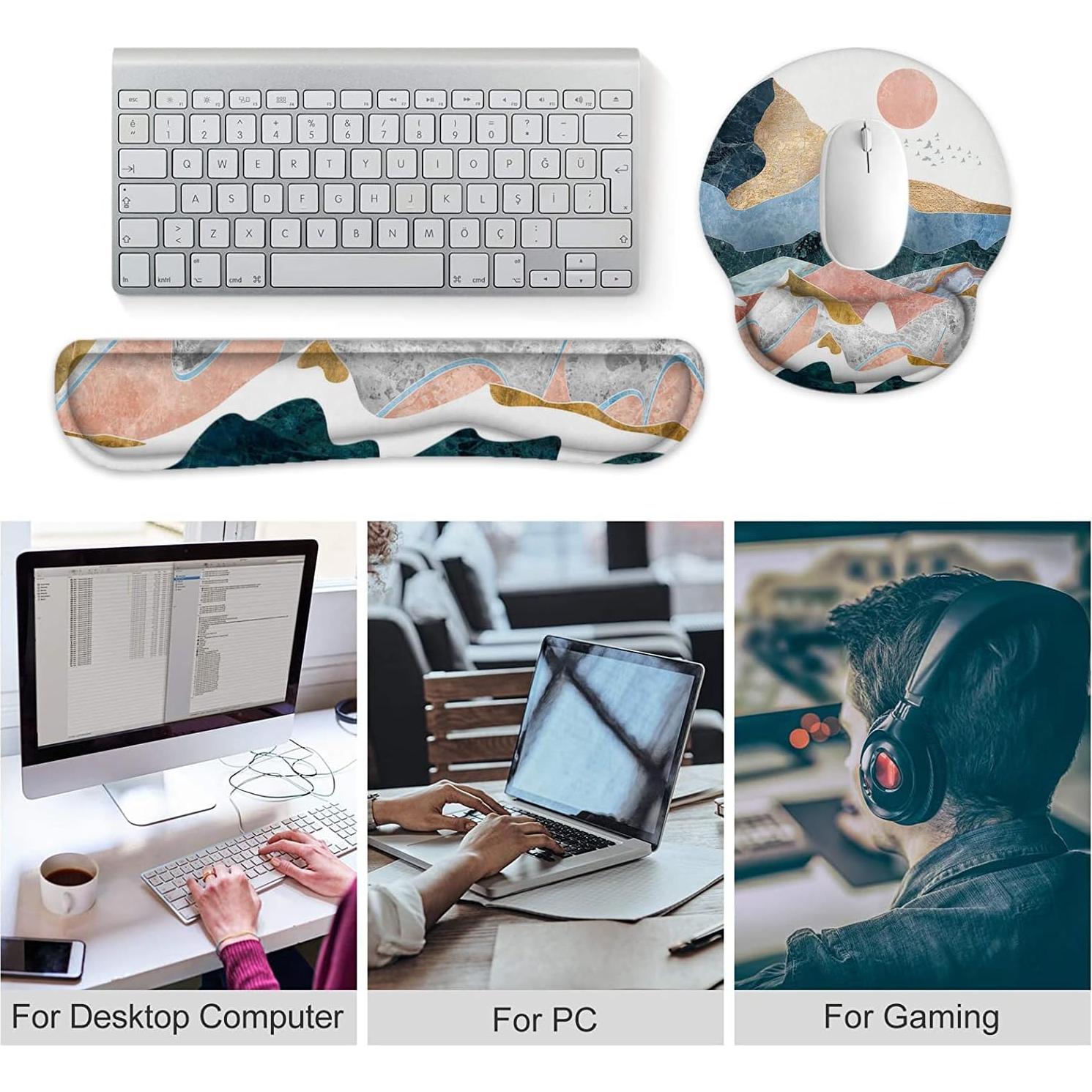 Reposamuñecas ergonómico U-Topest con alfombrilla de ratón