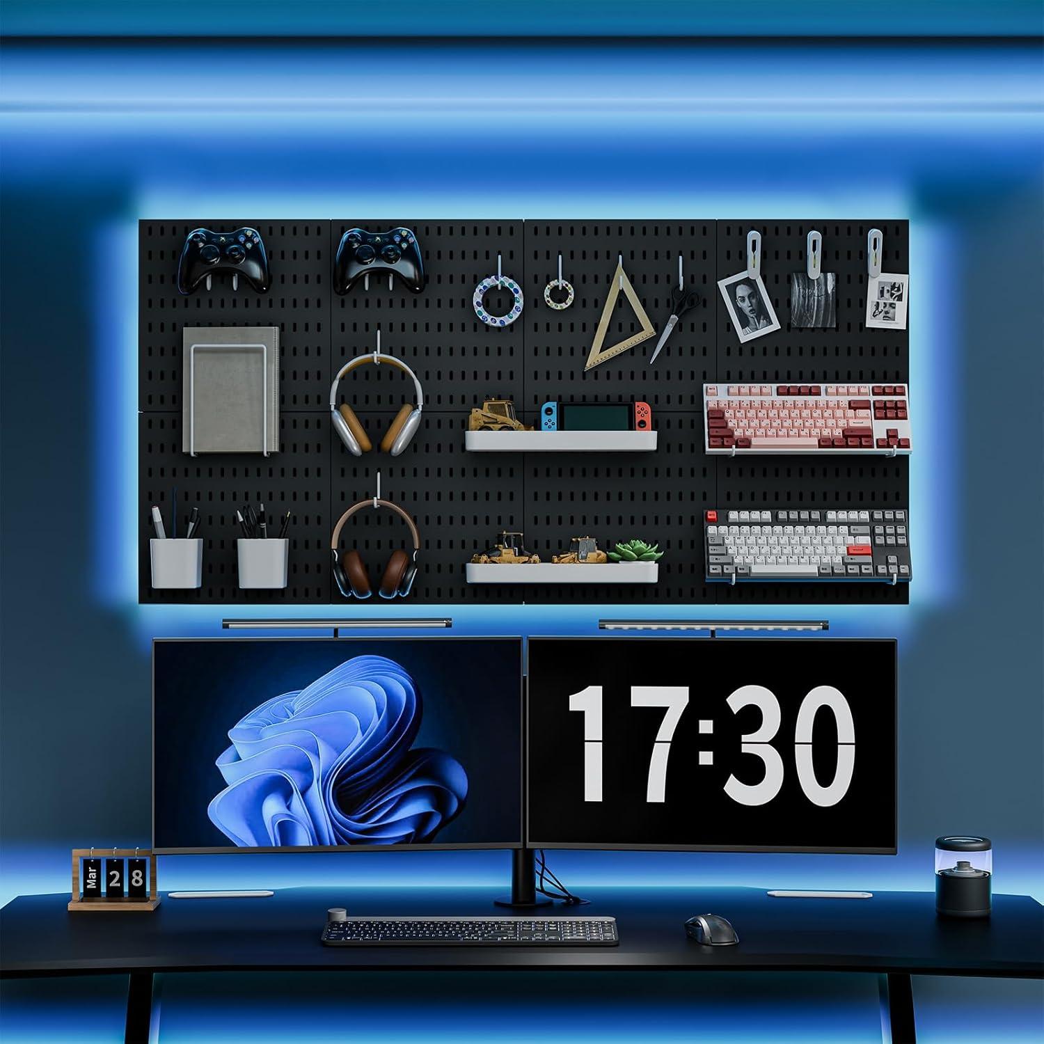 Kit de Tablero Perforado Mulsame 65x65 cm con 20 Accesorios