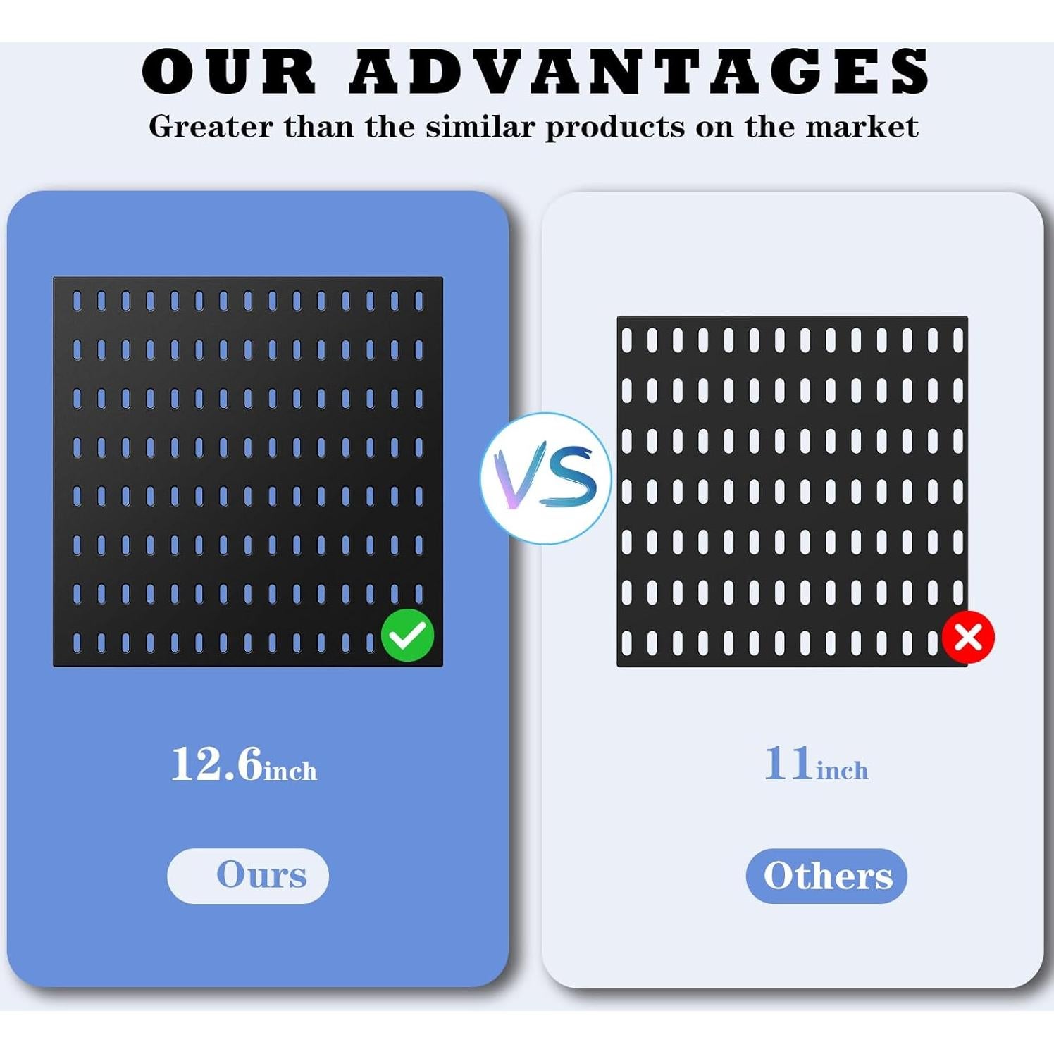 Kit de Tablero Perforado Mulsame 65x65 cm con 20 Accesorios